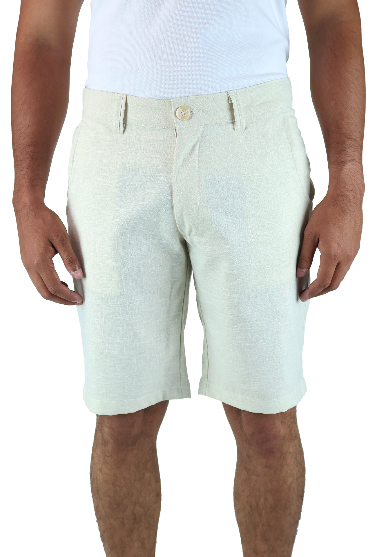 Bermuda De Tipo Lino Para Hombre Fresco