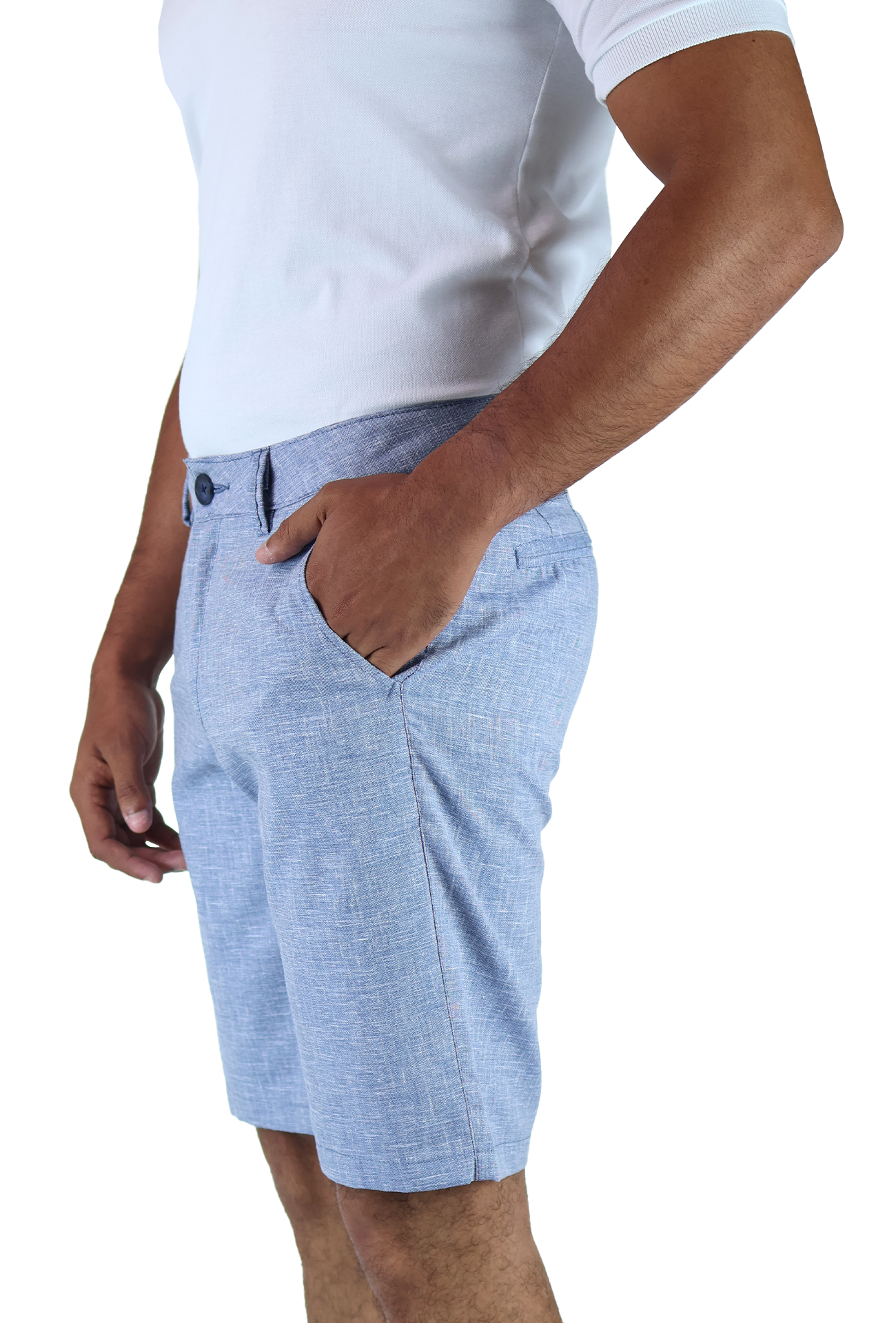 Bermuda De Tipo Lino Para Hombre Fresco