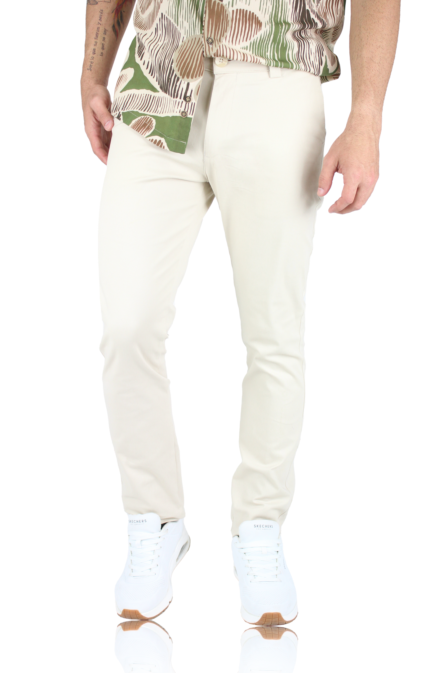 Pantalón Corte Chino Slim Fit Algodón Para Hombre