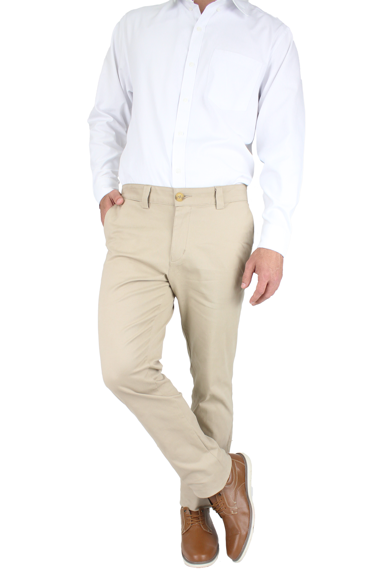 Pantalón Corte Chino Slim Fit Algodón Para Hombre