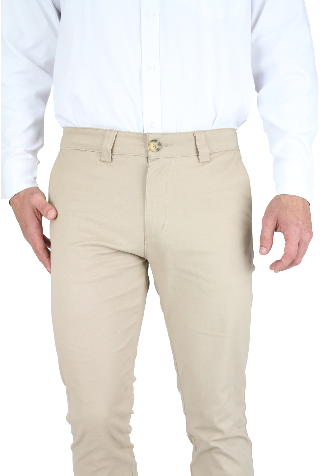 Pantalón Corte Chino Slim Fit Algodón Para Hombre