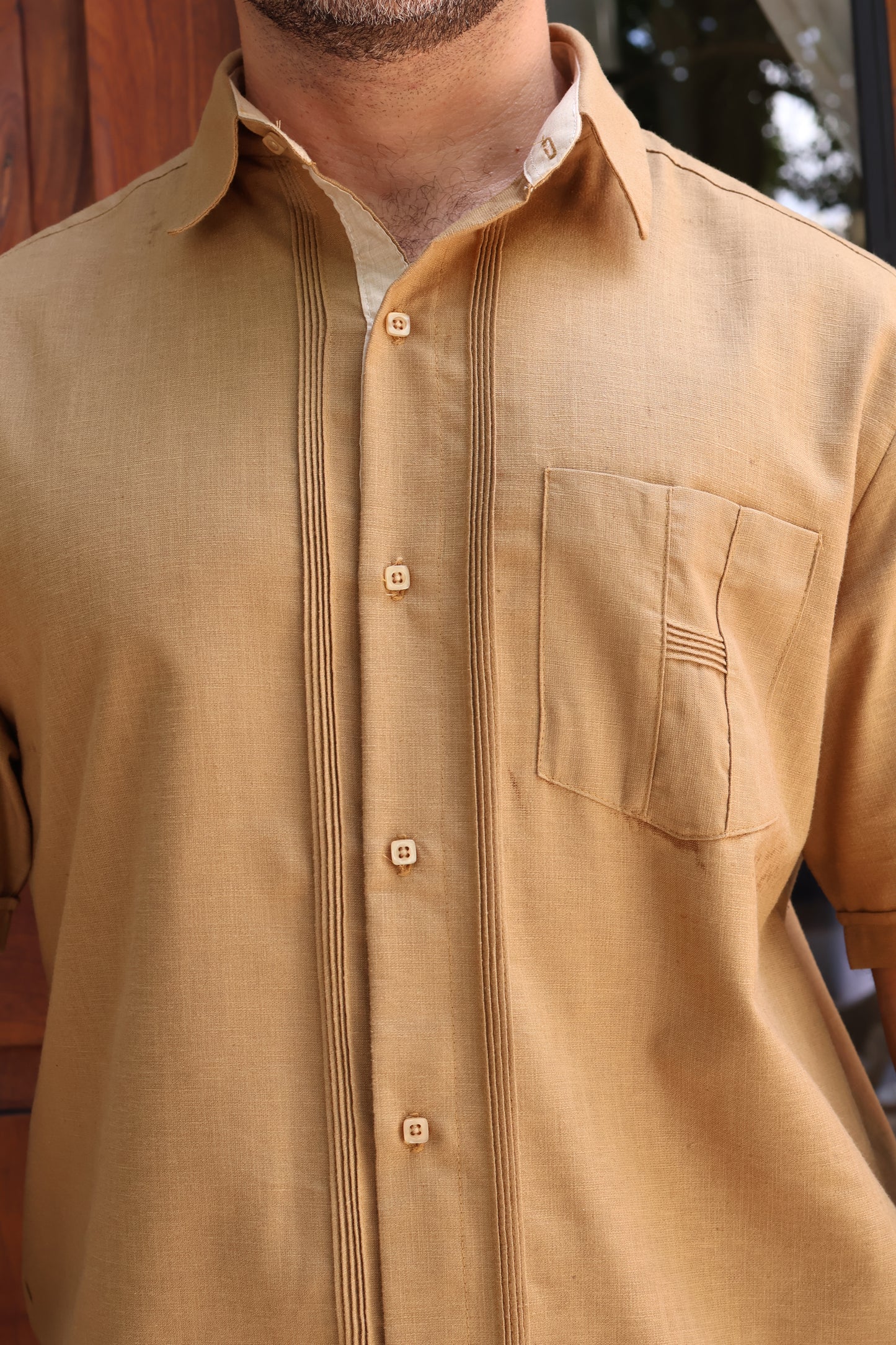 Guayabera Manga Corta De Algodón Corte Clasico Para Caballlero