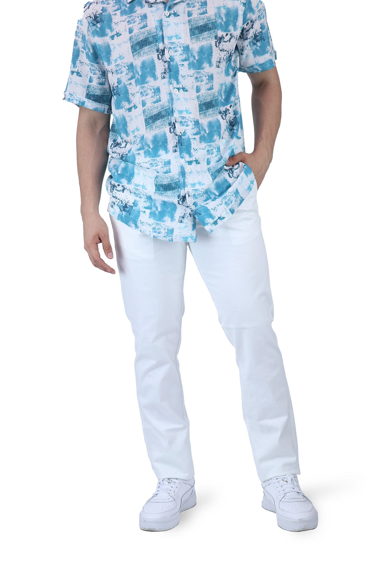 Pantalón de vestir para caballero de ajuste clásico, corte Slim fit de algodón premium Strech