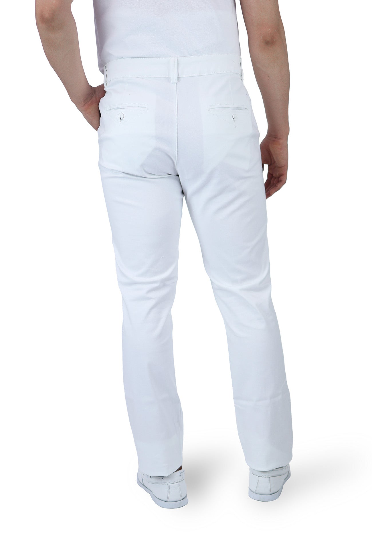 Pantalón de vestir para caballero de ajuste clásico, corte Slim fit de algodón premium Strech