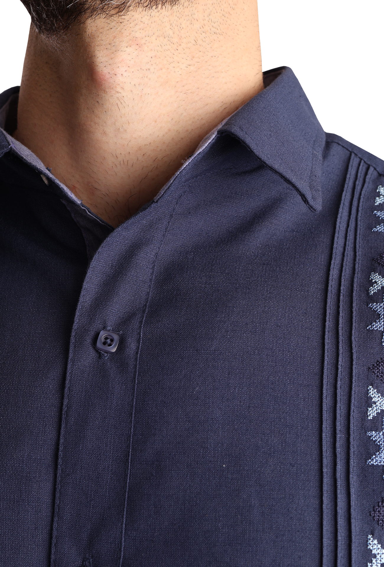 Camisa Guayabera Manga Larga Corte Clásico Bordado Para Hombre