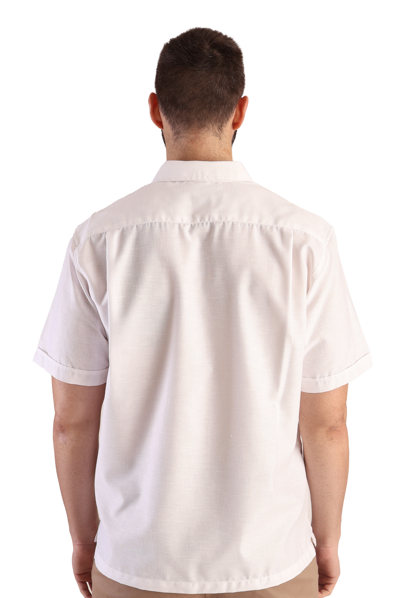 Guayabera Manga Corta Con Alforzas Look De Lino Para Caballero