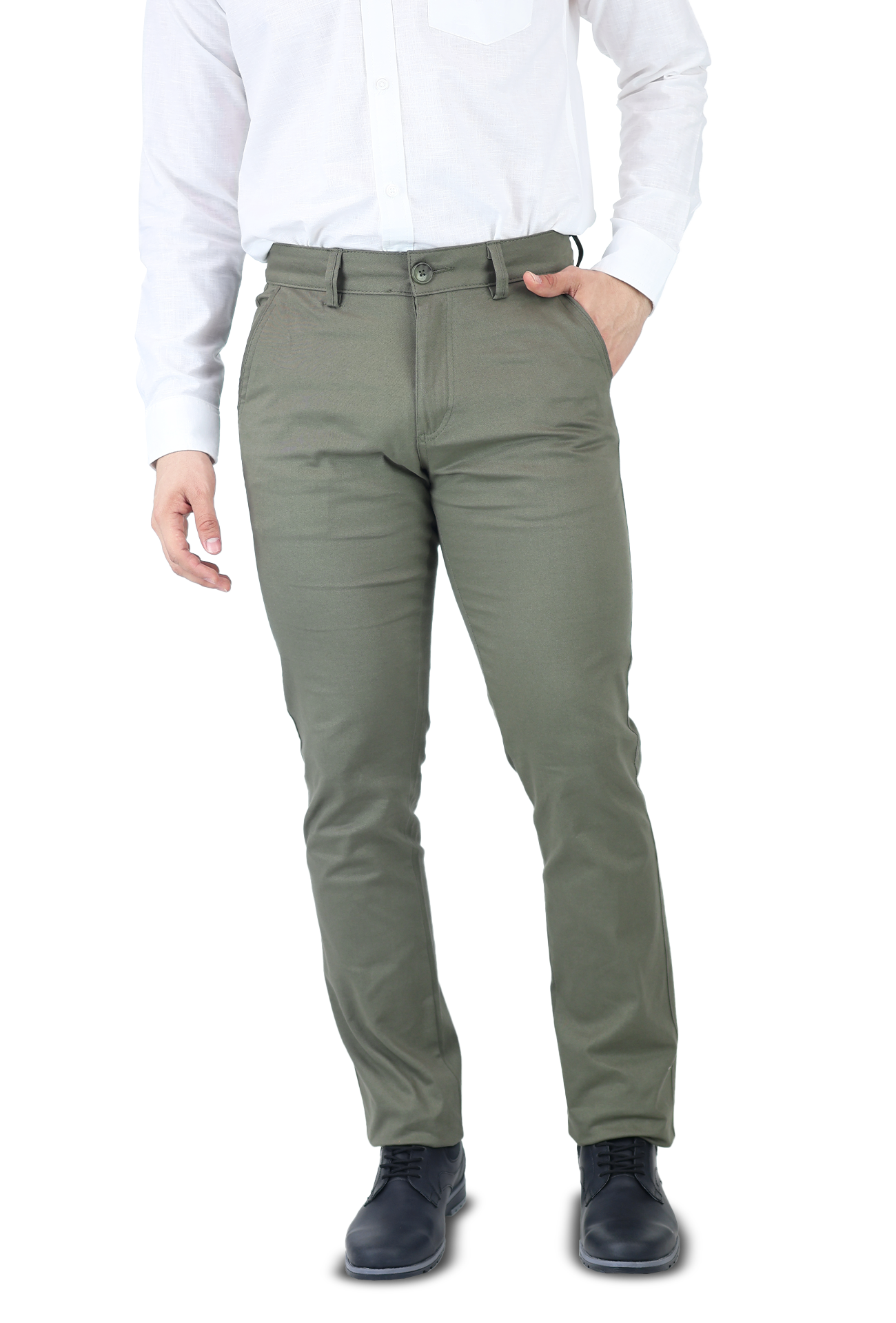 Pantalón de vestir para caballero de ajuste clásico, corte Slim fit de algodón premium Strech