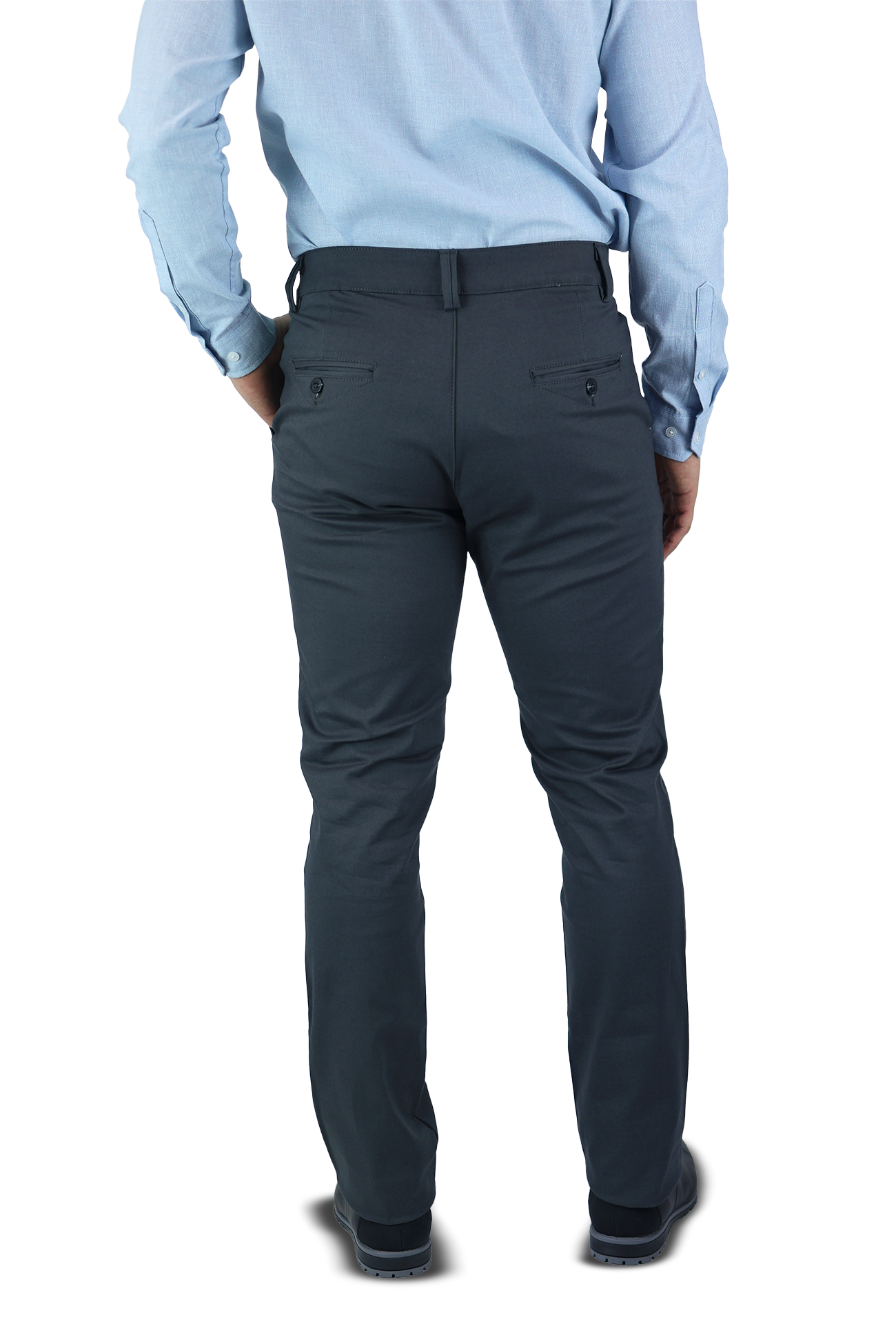 Pantalón de vestir para caballero de ajuste clásico, corte Slim fit de algodón premium Strech