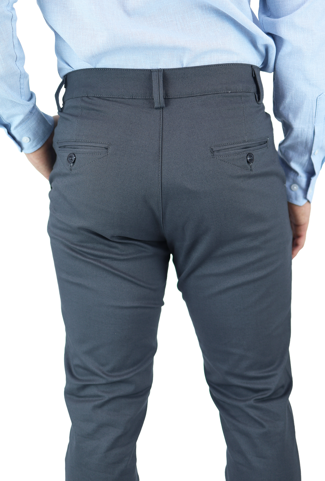 Pantalón de vestir para caballero de ajuste clásico, corte Slim fit de algodón premium Strech