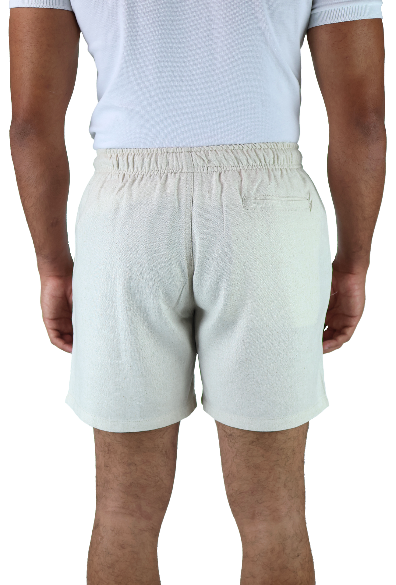 Short Textura Lino Elástico Ajustable Con Bolsillo Para Caballero