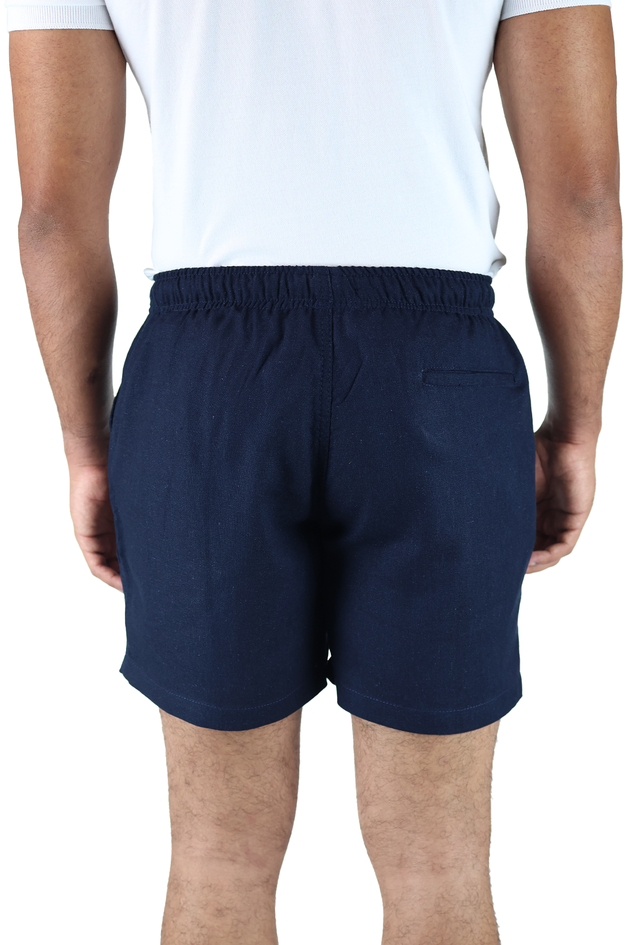 Short Textura Lino Elástico Ajustable Con Bolsillo Para Caballero