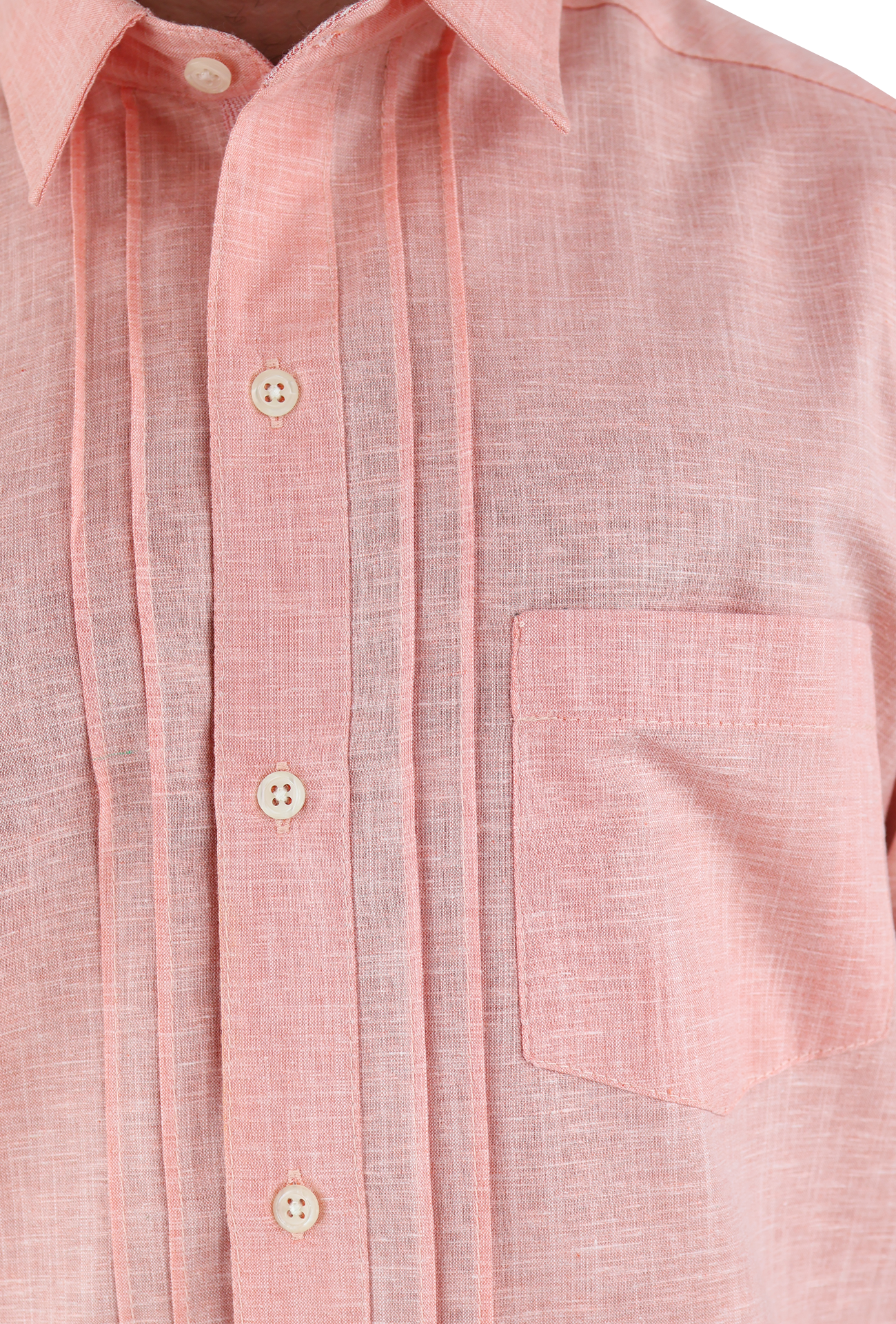 Camisa Manga Corta Con Alforzas Estilo Guayabera Apariencia Lino