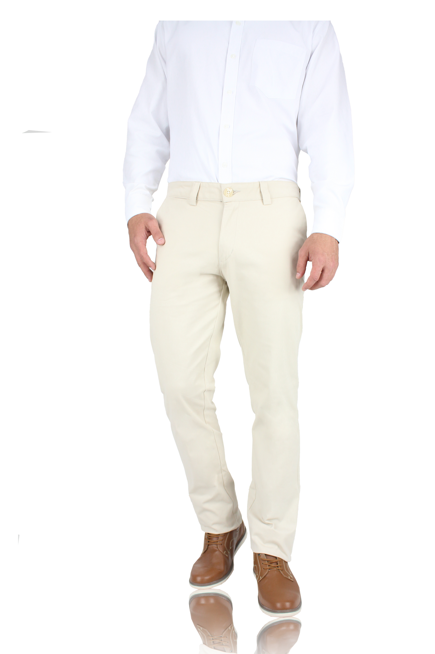 Pantalón Corte Chino Slim Fit Algodón Para Hombre