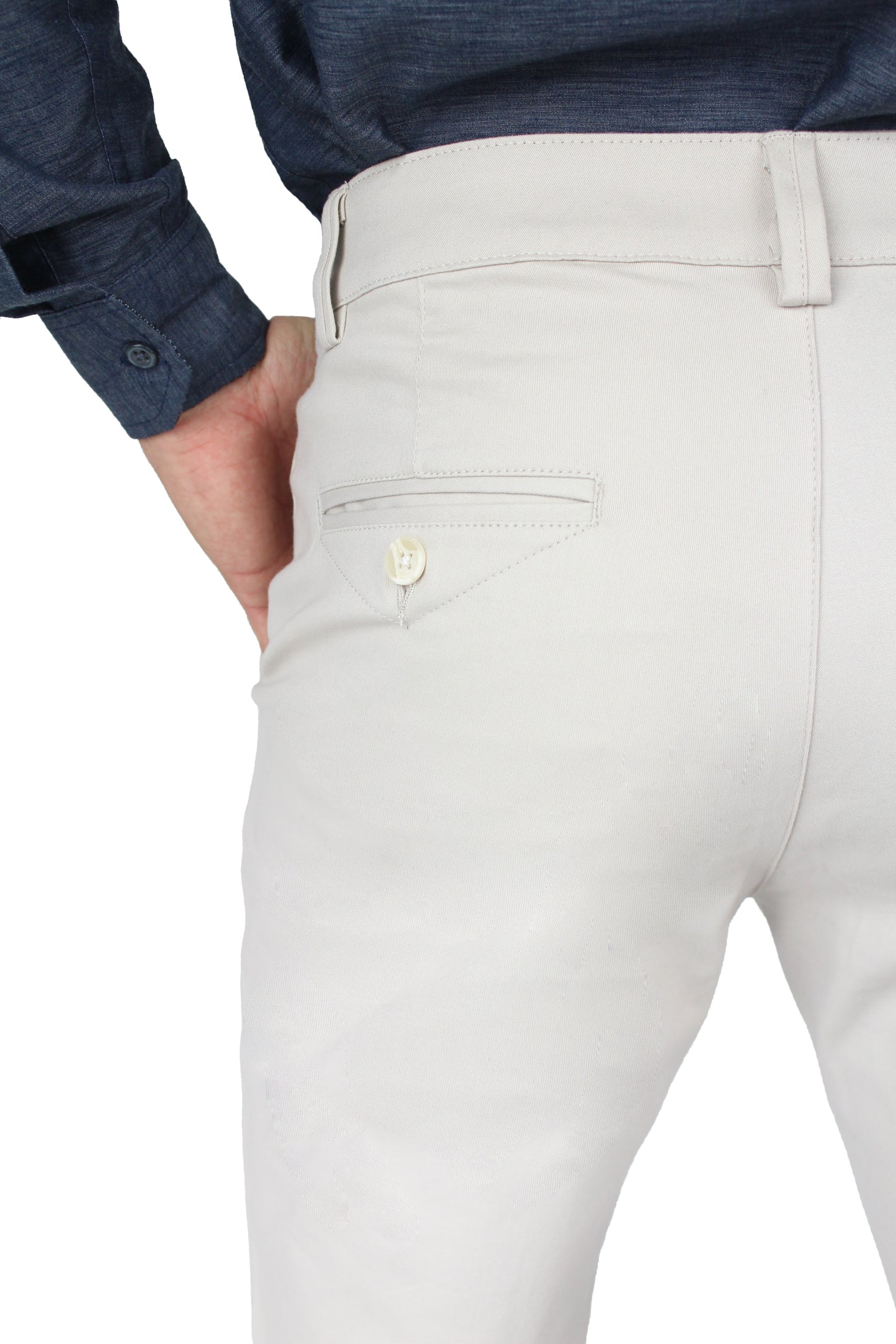 Pantalón de vestir para caballero de ajuste clásico, corte Slim fit de algodón premium Strech