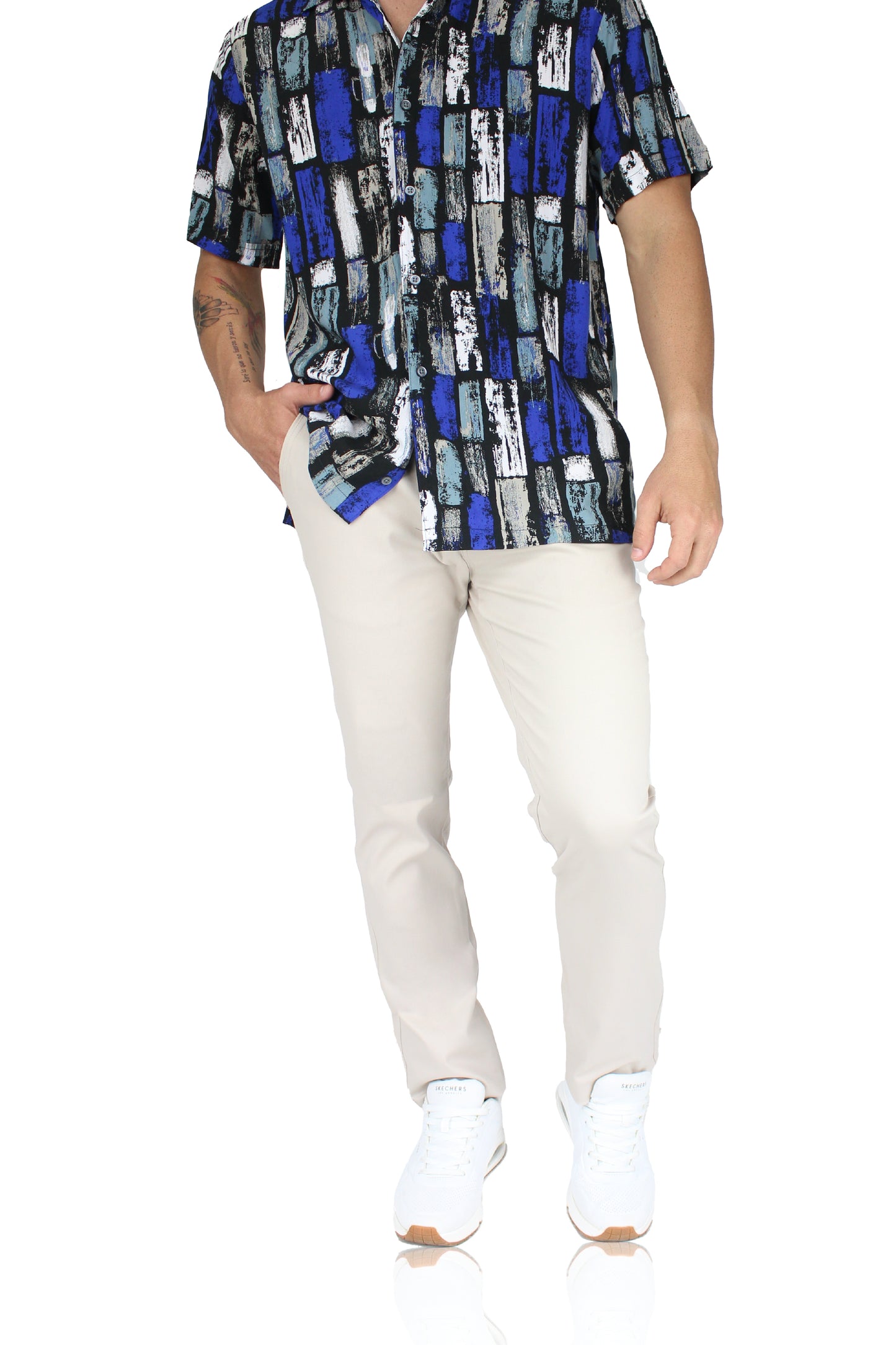 Pantalón de vestir para caballero de ajuste clásico, corte Slim fit de algodón premium Strech