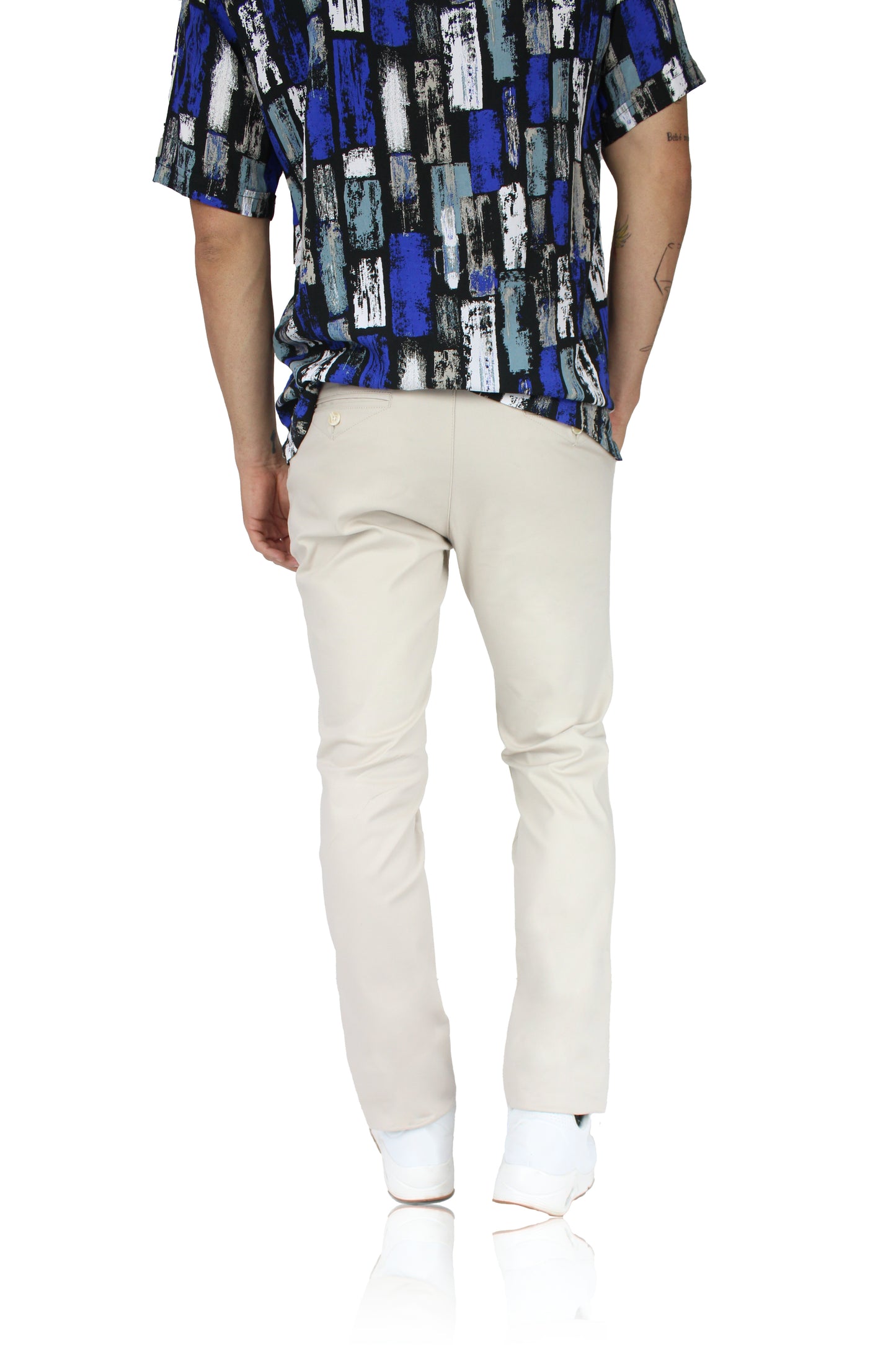 Pantalón de vestir para caballero de ajuste clásico, corte Slim fit de algodón premium Strech