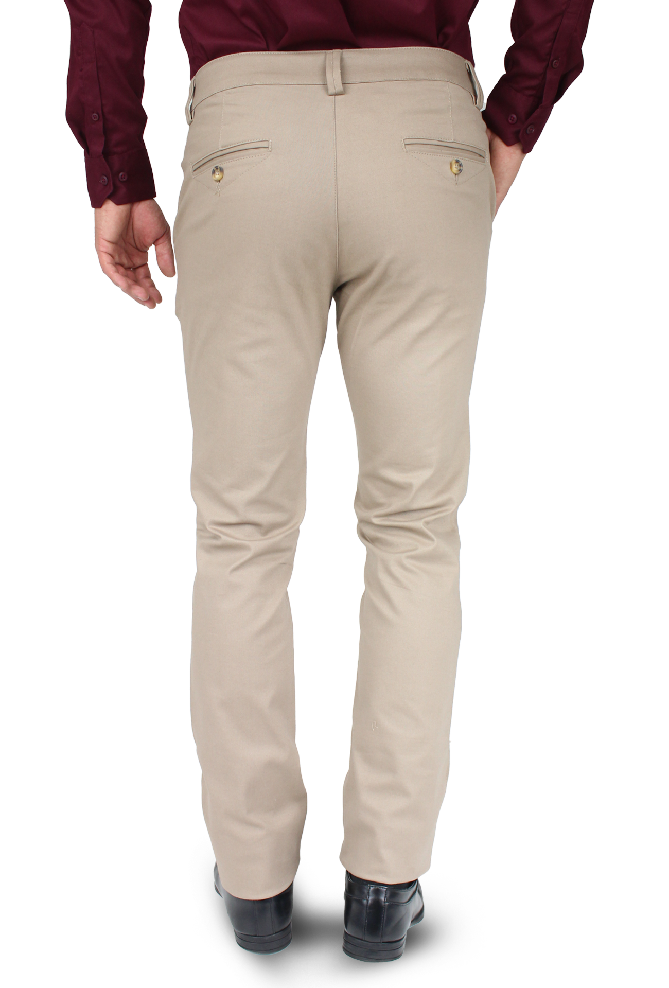 Pantalón de vestir para caballero de ajuste clásico, corte Slim fit de algodón premium Strech
