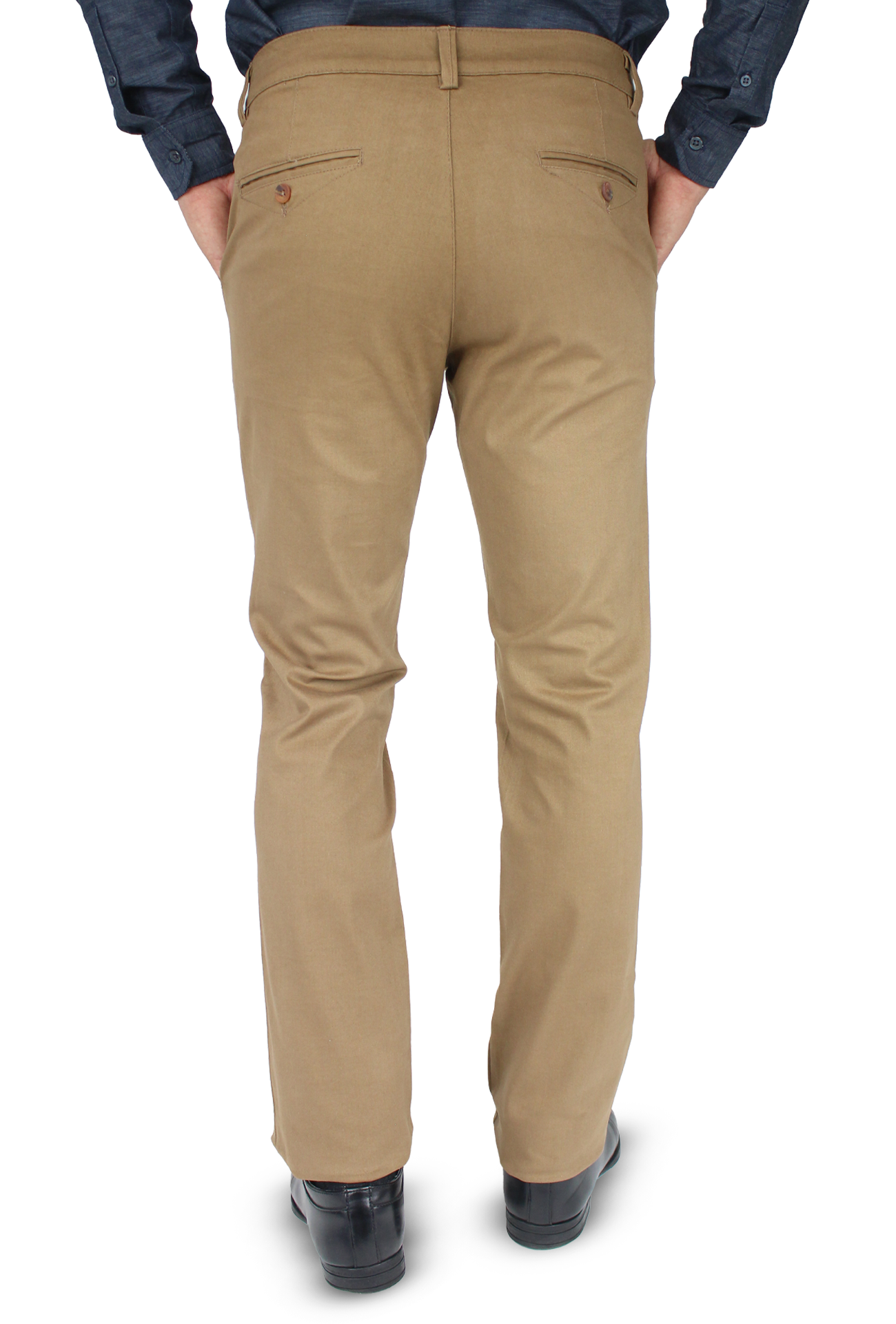 Pantalón de vestir para caballero de ajuste clásico, corte Slim fit de algodón premium Strech