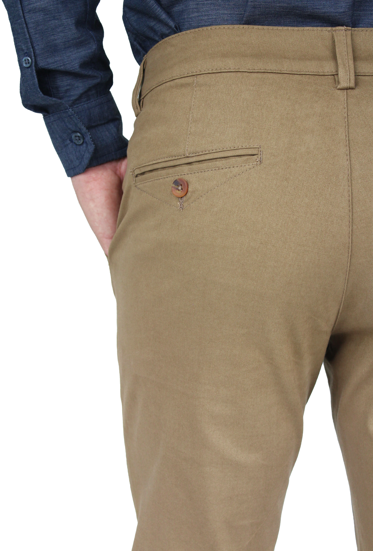 Pantalón de vestir para caballero de ajuste clásico, corte Slim fit de algodón premium Strech