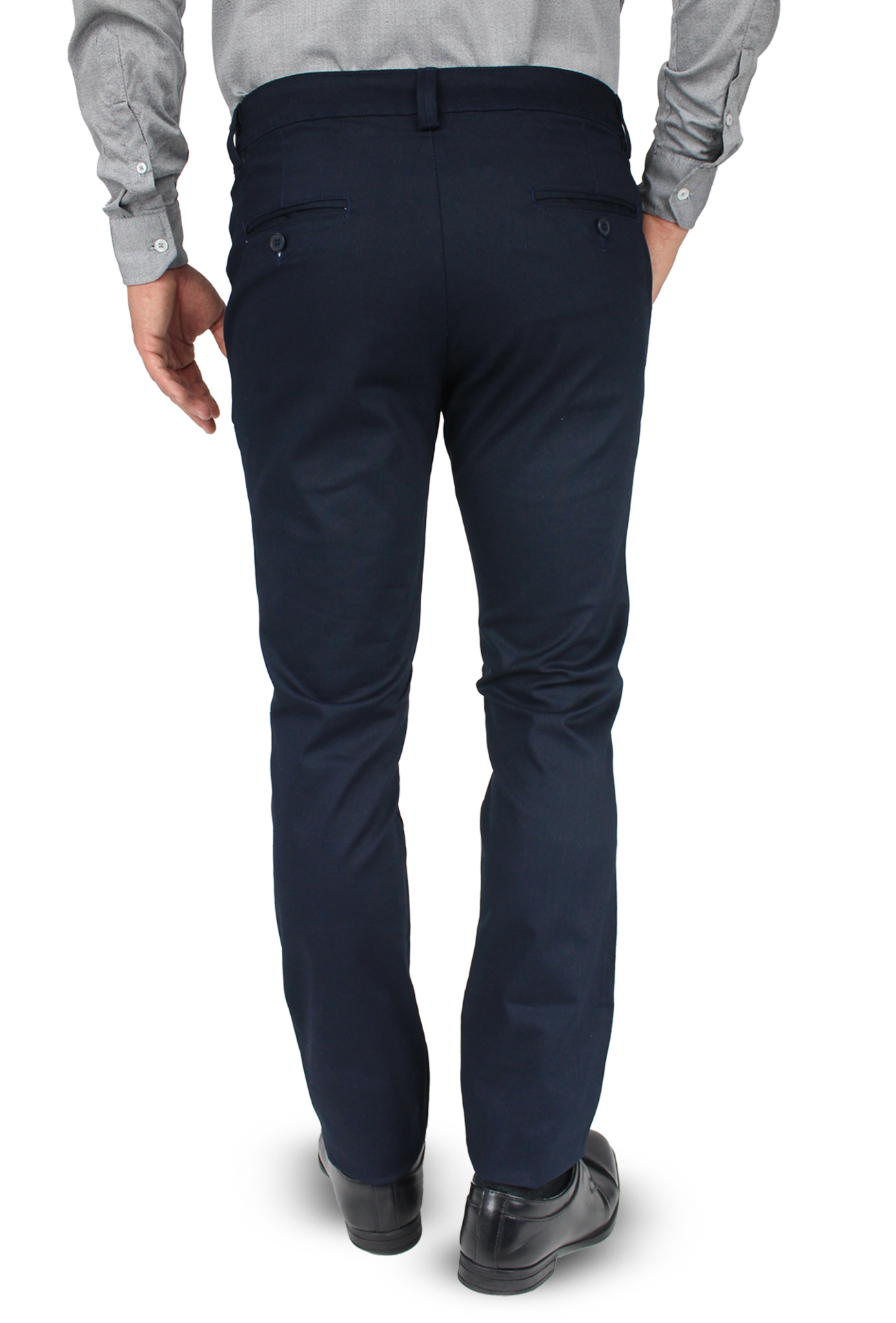 Pantalón de vestir para caballero de ajuste clásico, corte Slim fit de algodón premium Strech