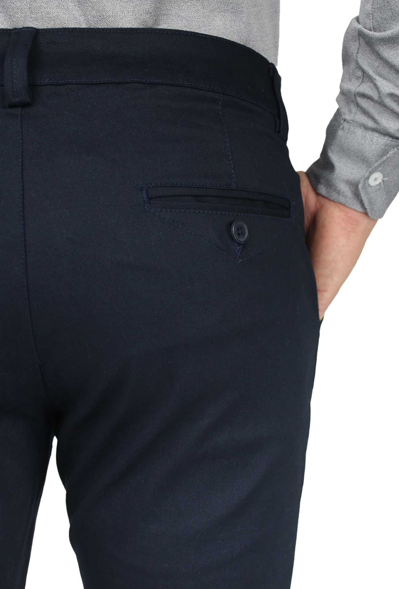 Pantalón de vestir para caballero de ajuste clásico, corte Slim fit de algodón premium Strech