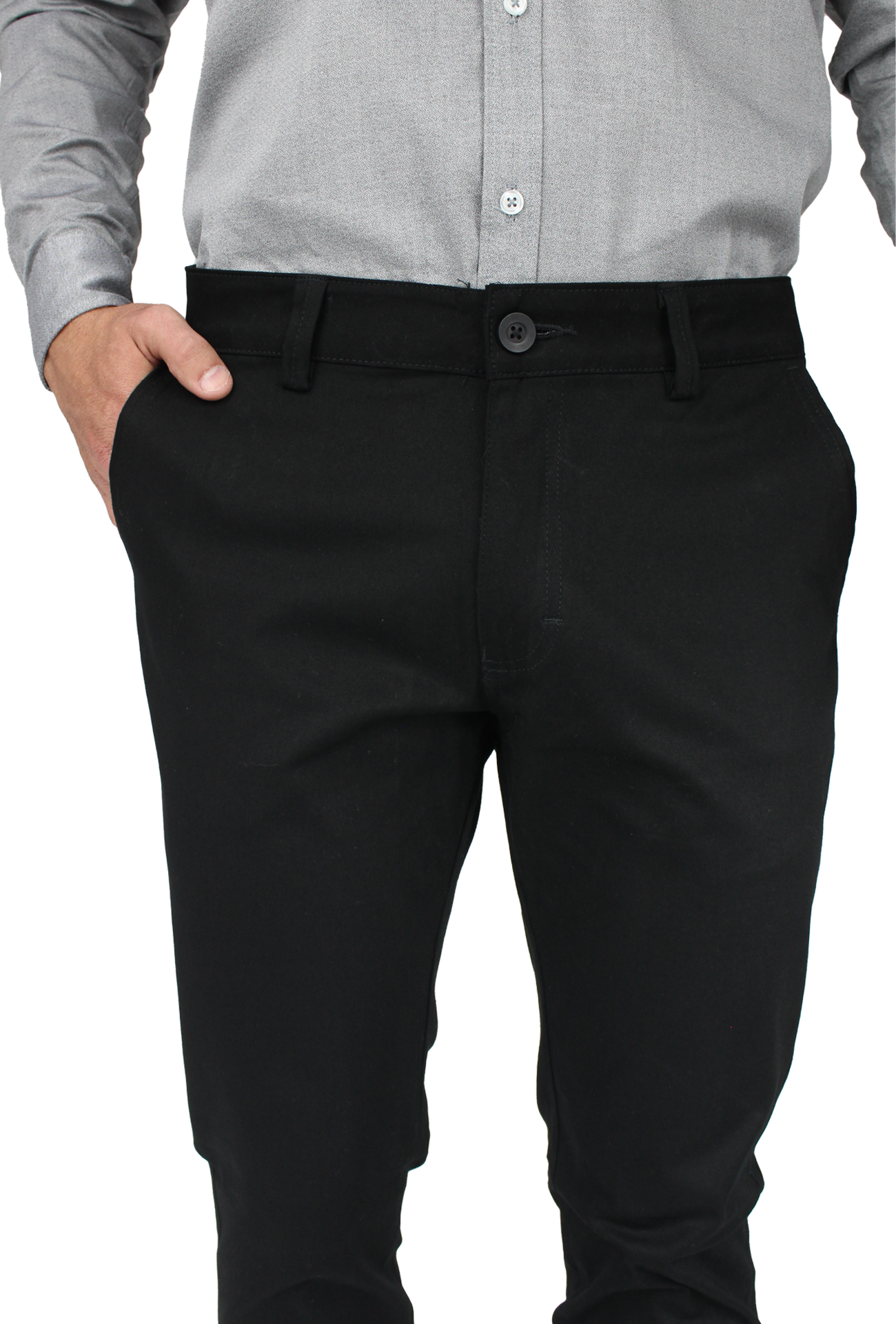 Pantalón de vestir para caballero de ajuste clásico, corte Slim fit de algodón premium Strech