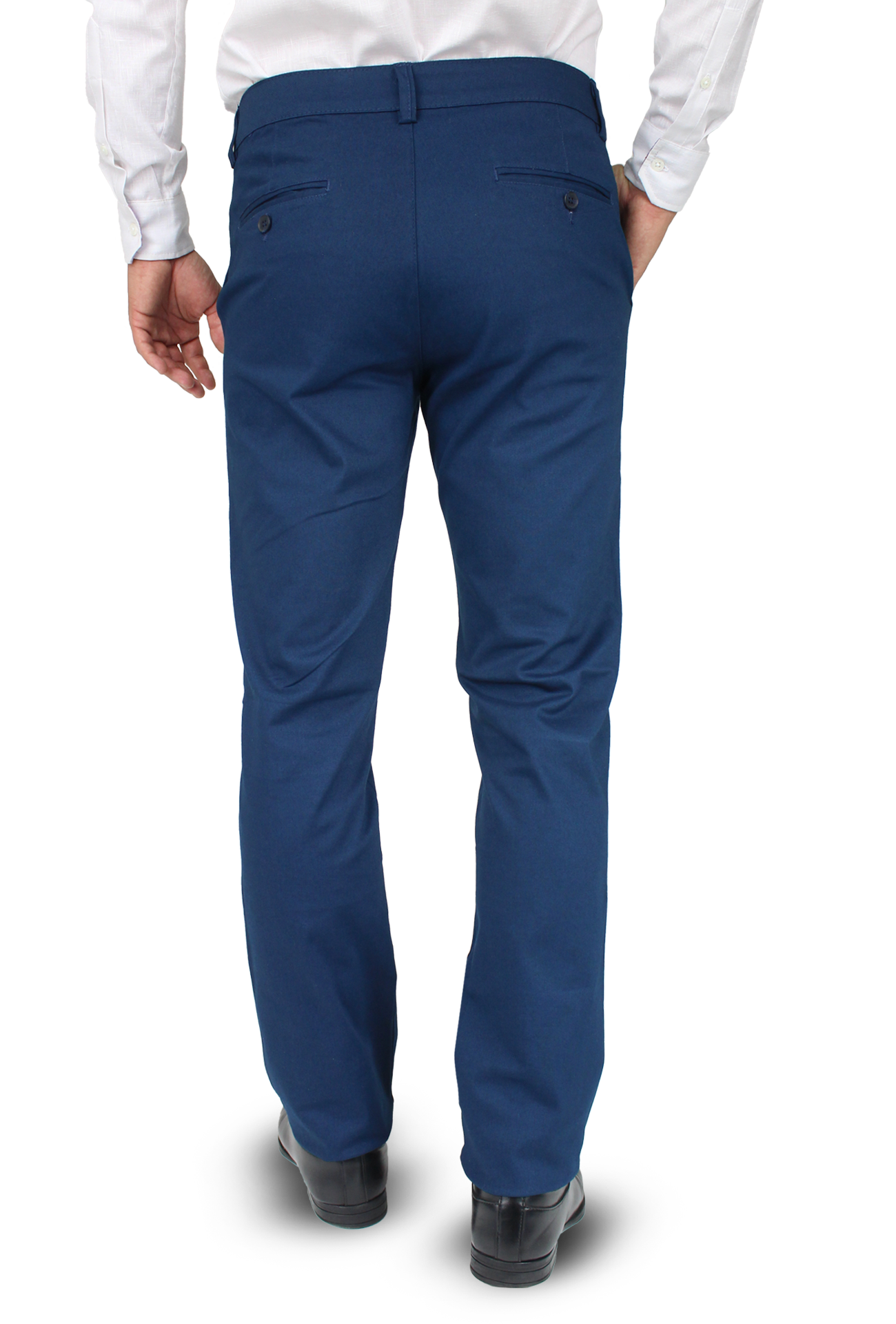 Pantalón de vestir para caballero de ajuste clásico, corte Slim fit de algodón premium Strech