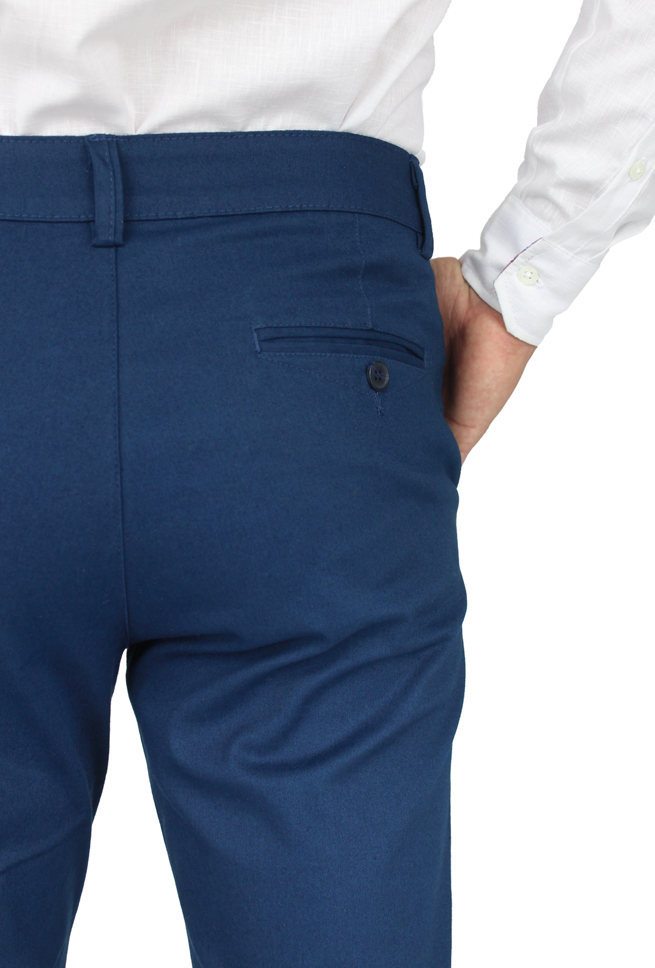 Pantalón de vestir para caballero de ajuste clásico, corte Slim fit de algodón premium Strech