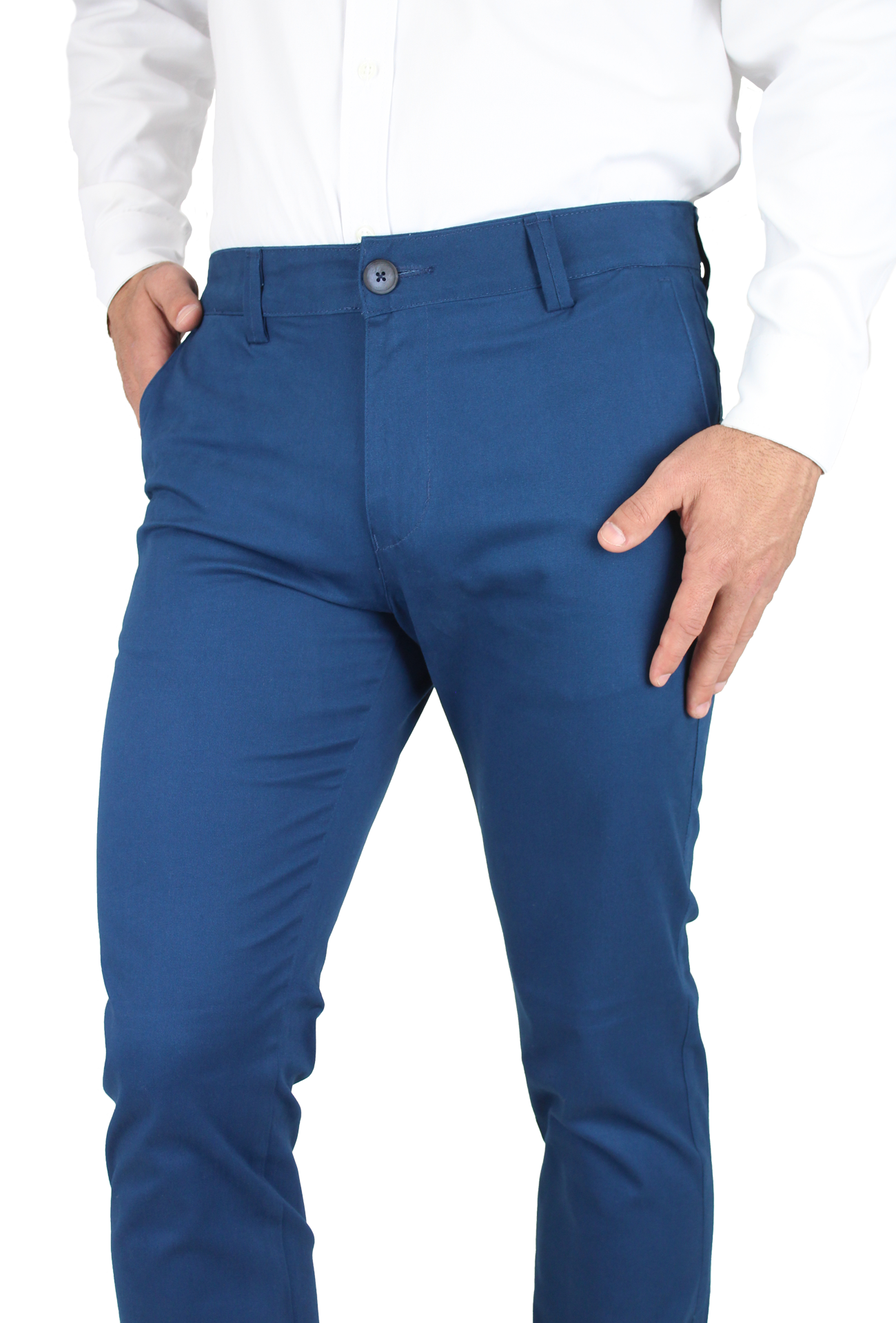 Plumbago Pantalon De Vestir Azul Pantalón Corte Chino Slim Fit