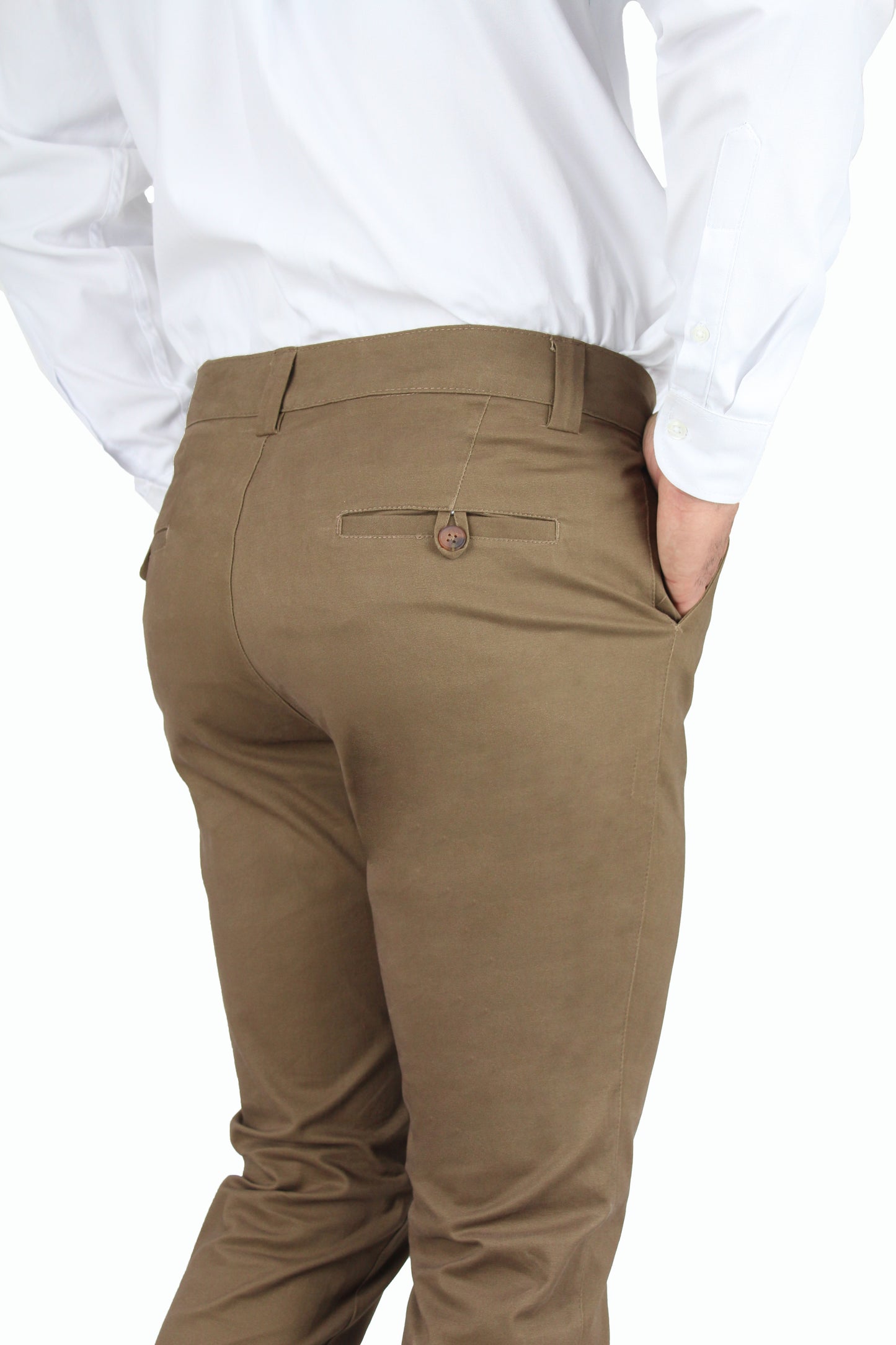 Pantalón Corte Chino Slim Fit Algodón Para Hombre