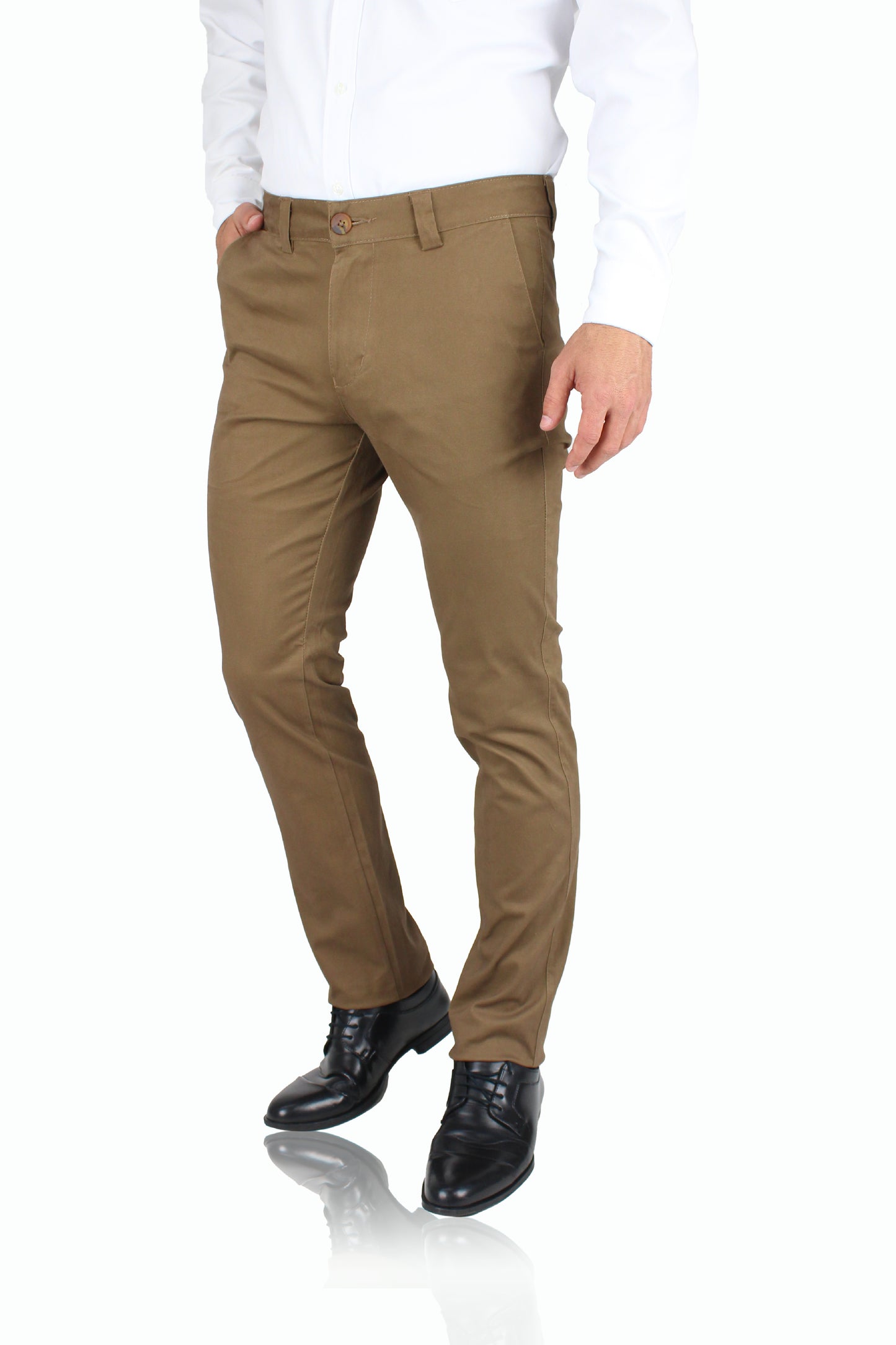 Pantalón Corte Chino Slim Fit Algodón Para Hombre