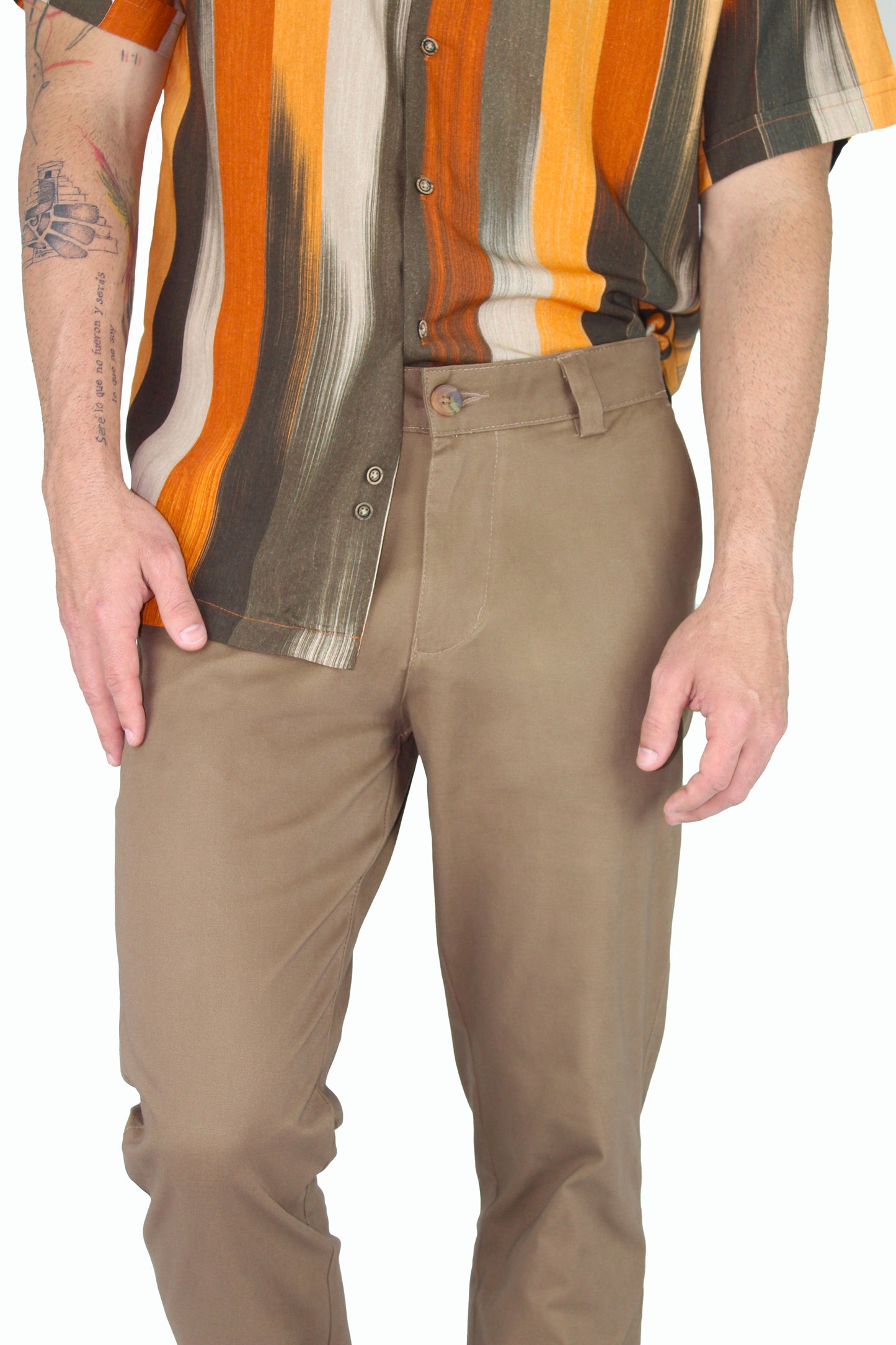 Pantalón Corte Chino Slim Fit Algodón Para Hombre