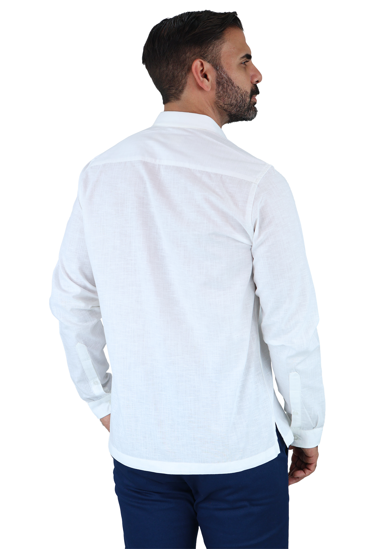 Camisa Estilo Guayabera Alforzada De Manga Larga De Hombre
