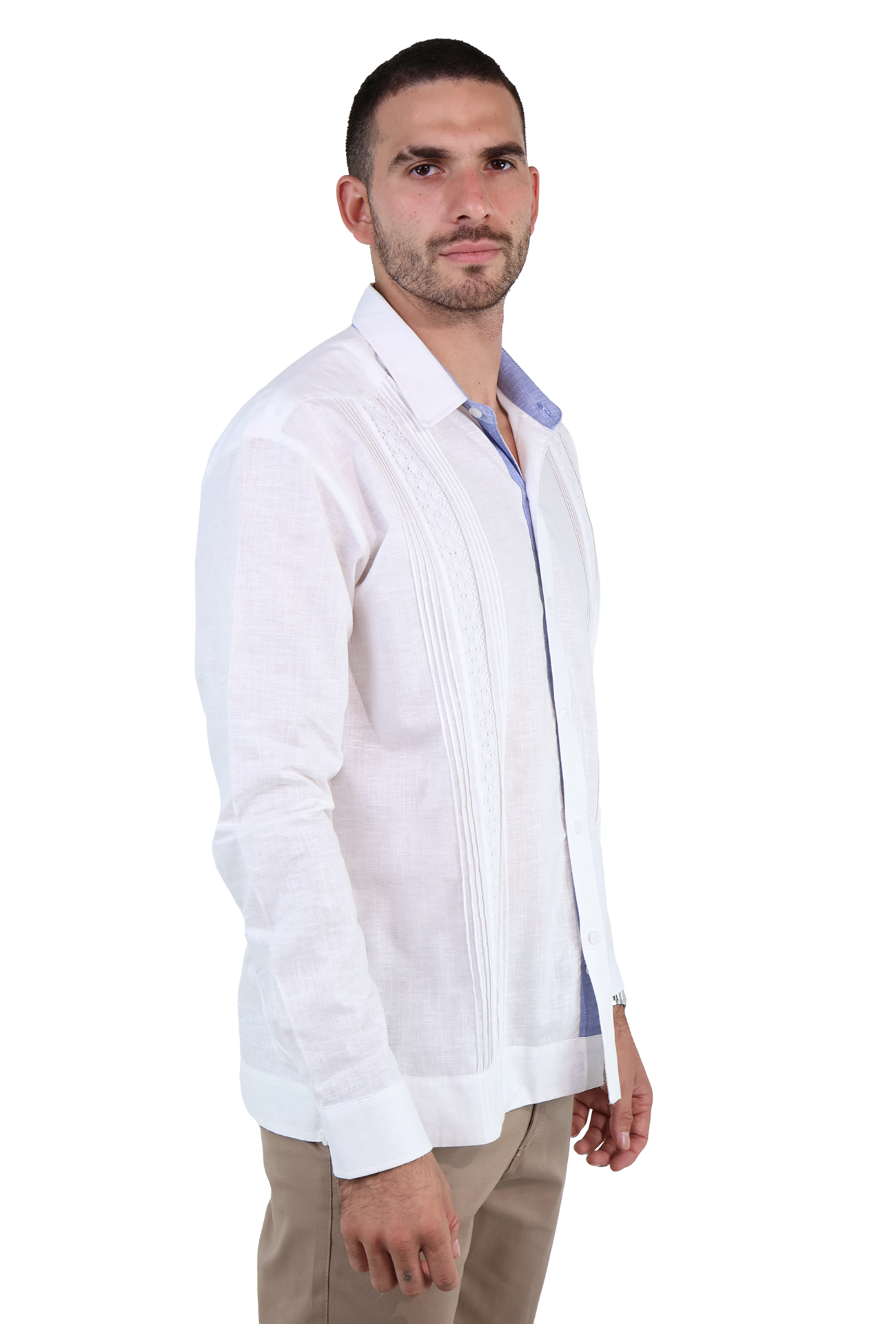 Guayabera Manga Larga De Aldogón Detalle Bordado Estilo Clásico Para Hombre