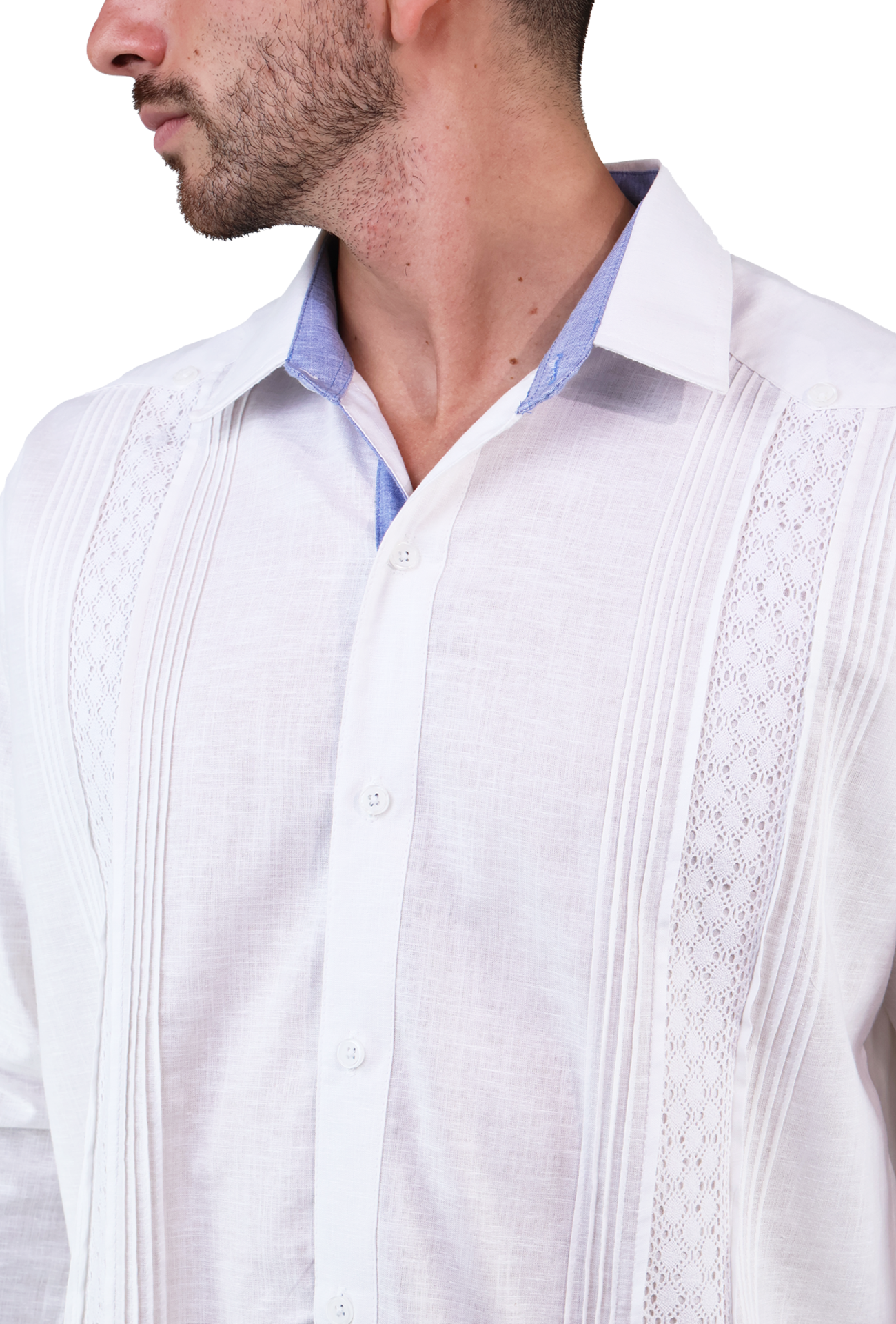 Guayabera Manga Larga De Aldogón Detalle Bordado Estilo Clásico Para Hombre