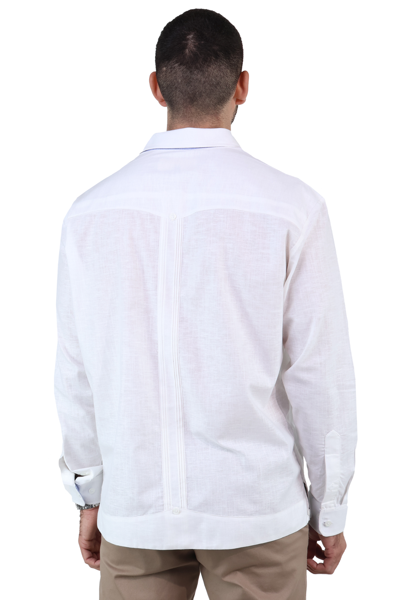 Guayabera Manga Larga De Aldogón Detalle Bordado Estilo Clásico Para Hombre