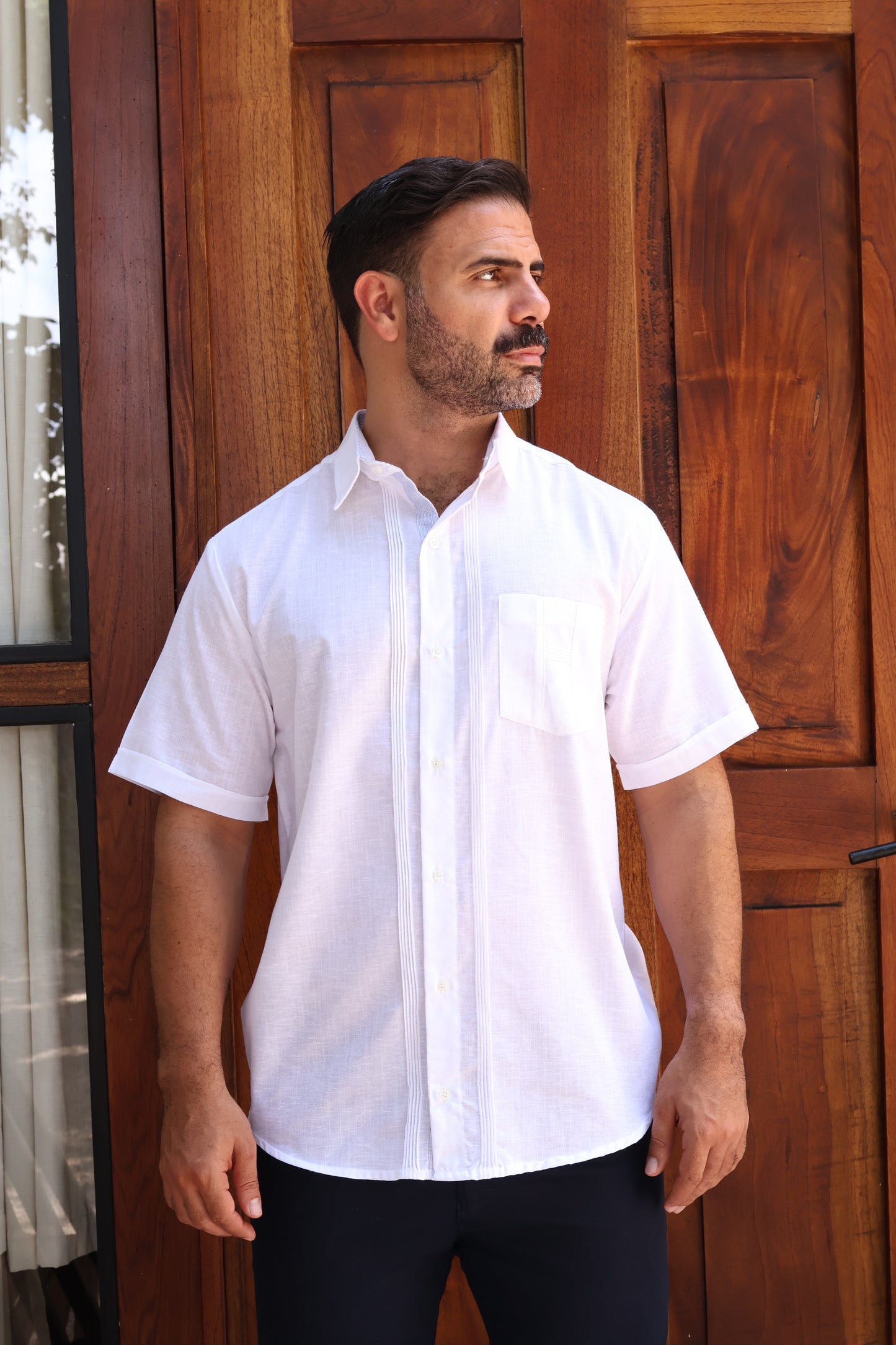 Guayabera Manga Corta De Algodón Corte Clasico Para Caballlero