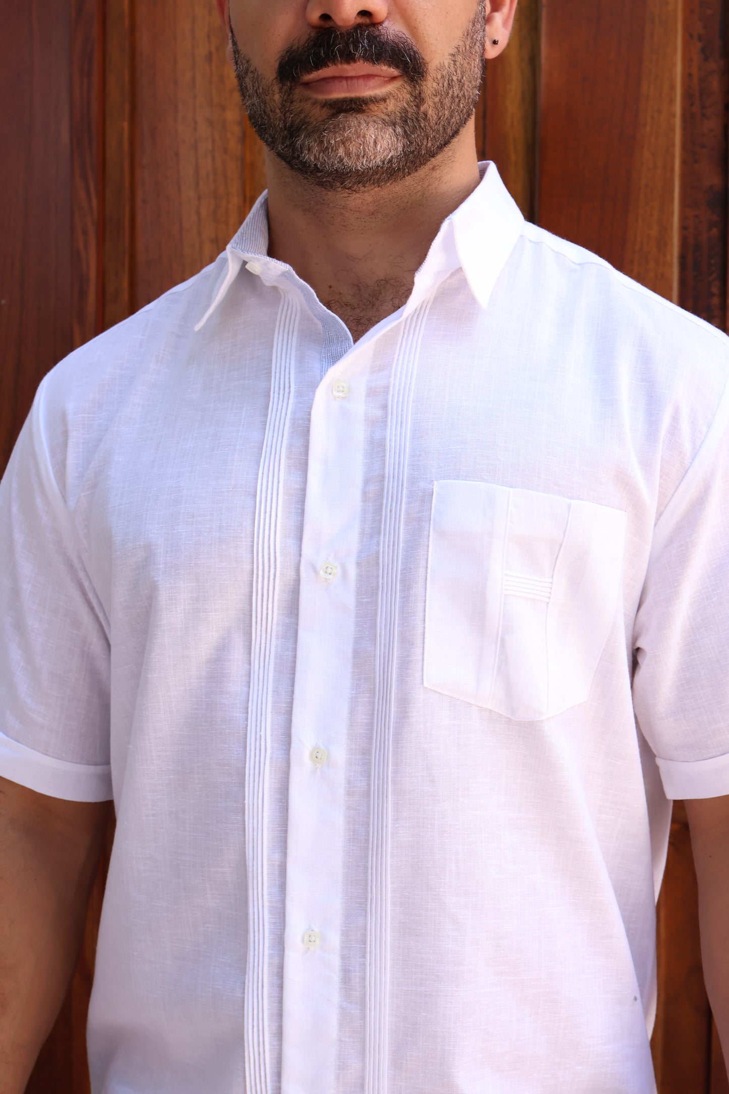 Guayabera Manga Corta De Algodón Corte Clasico Para Caballlero