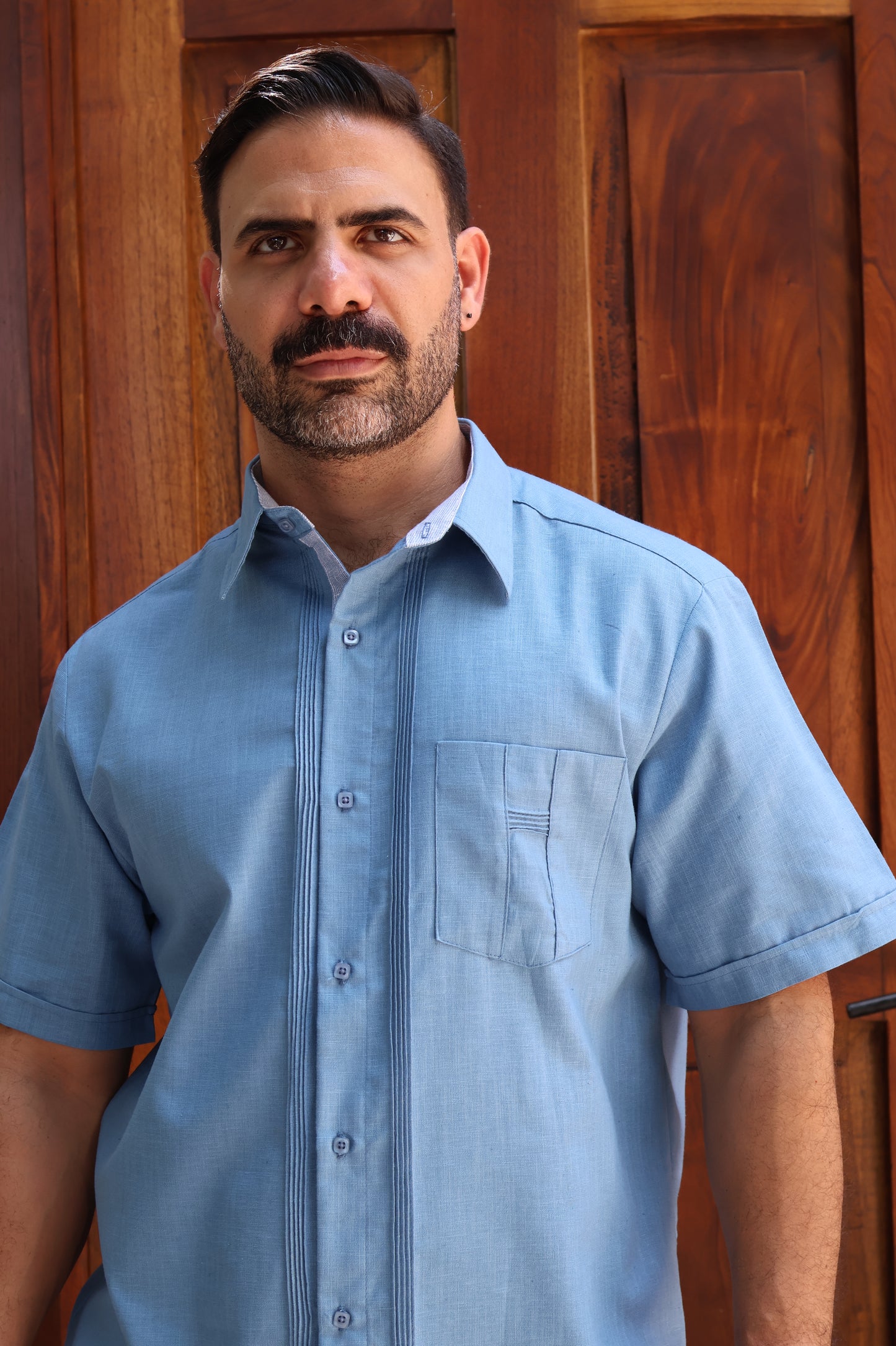 Guayabera Manga Corta De Algodón Corte Clasico Para Caballlero