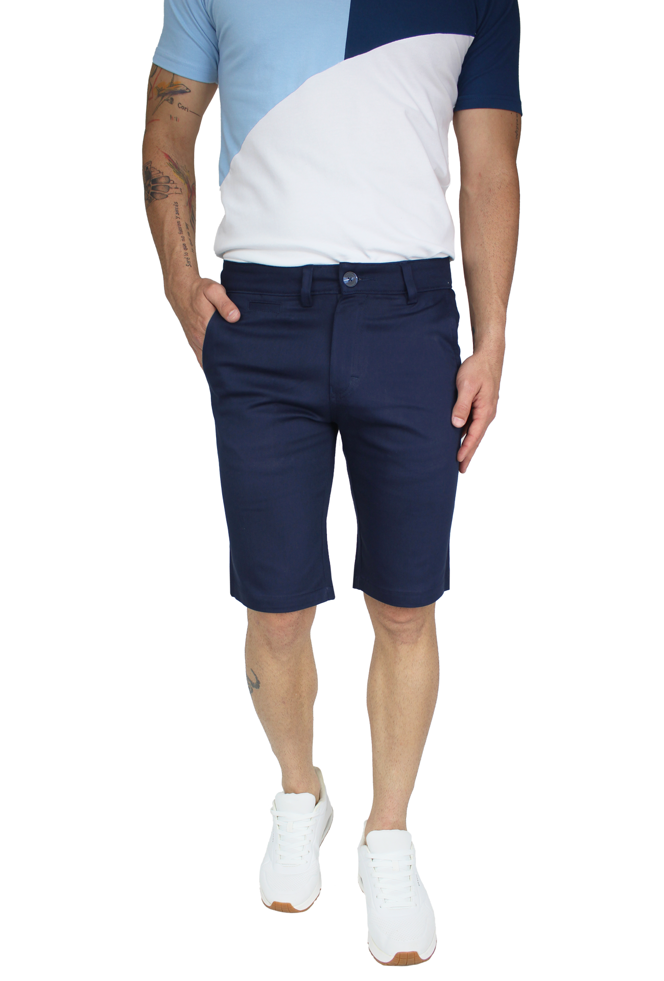 Bermuda Stretch Slim Fit De Algodón Para Hombre