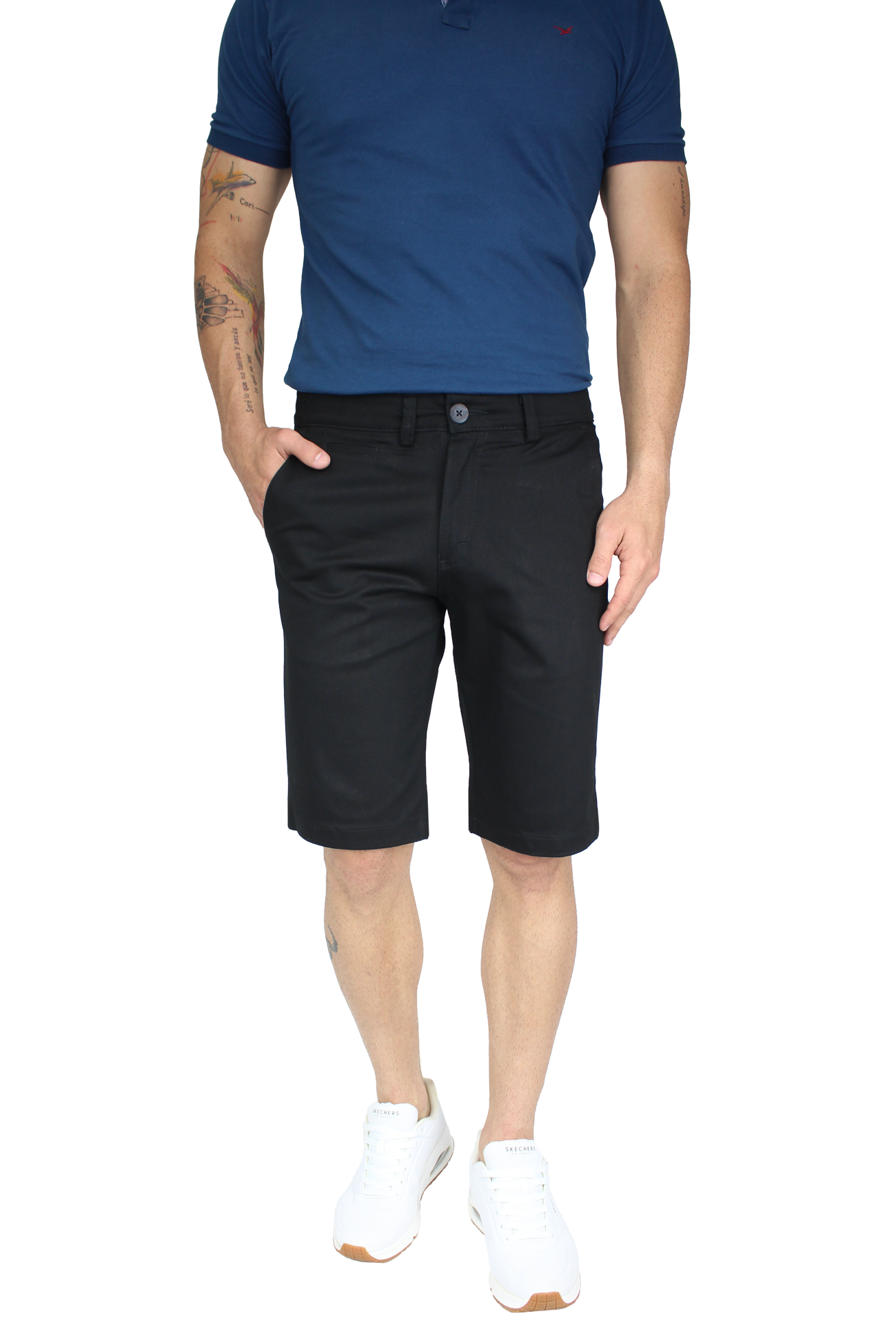 Bermuda Stretch Slim Fit De Algodón Para Hombre