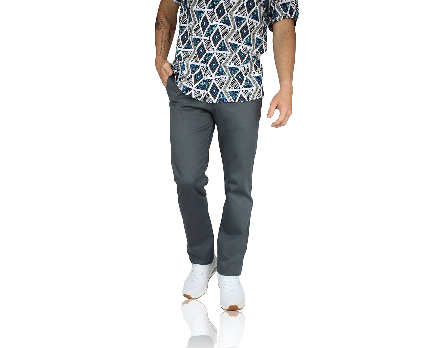 Pantalón De Vestir Con Bolsas Regular Stretch Para Hombre