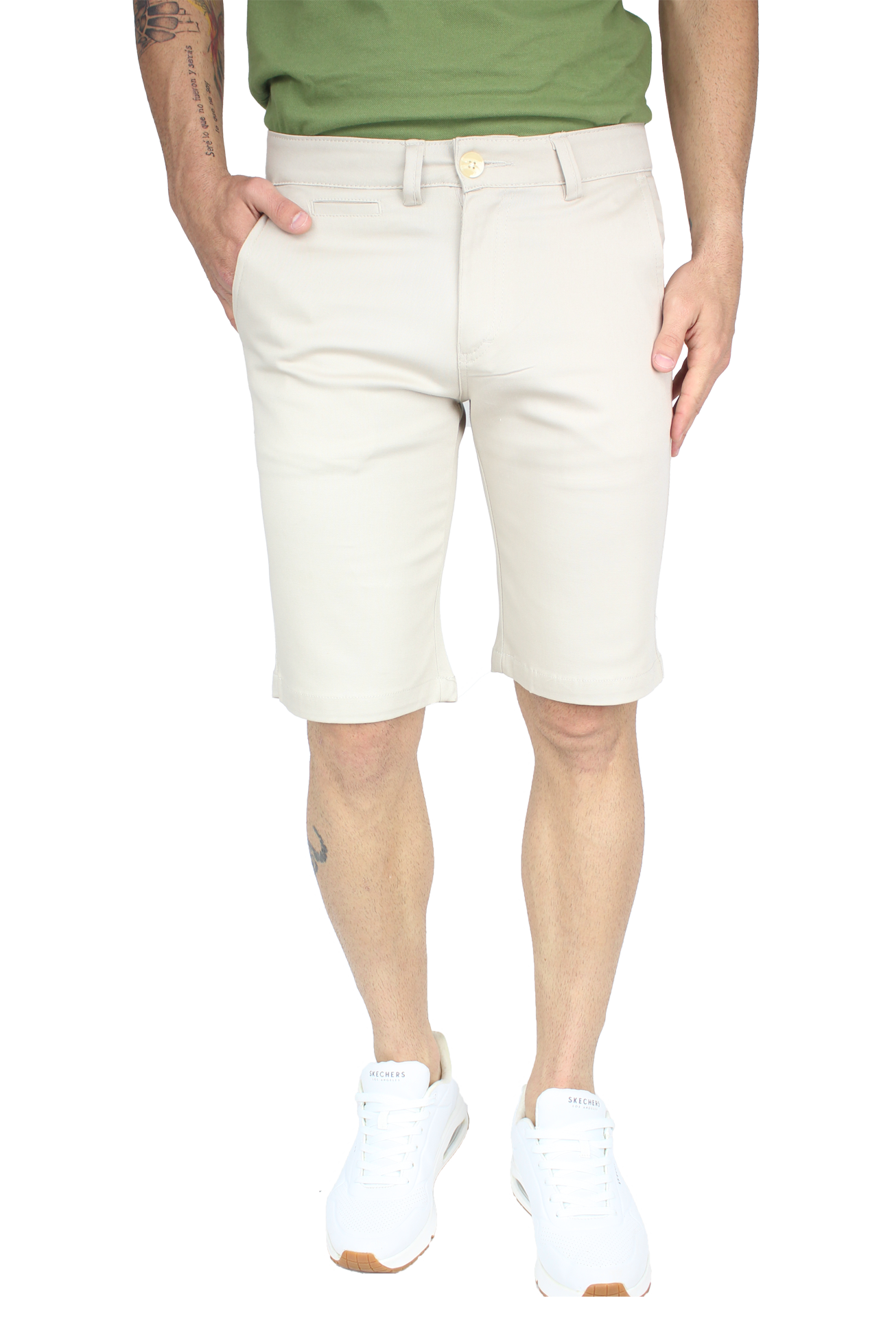 Bermuda Stretch Slim Fit De Algodón Para Hombre