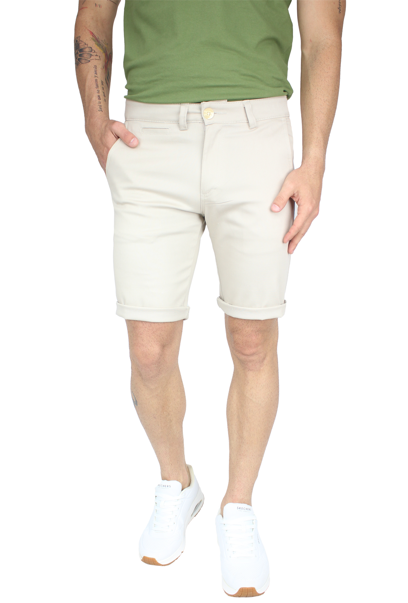 Bermuda Stretch Slim Fit De Algodón Para Hombre