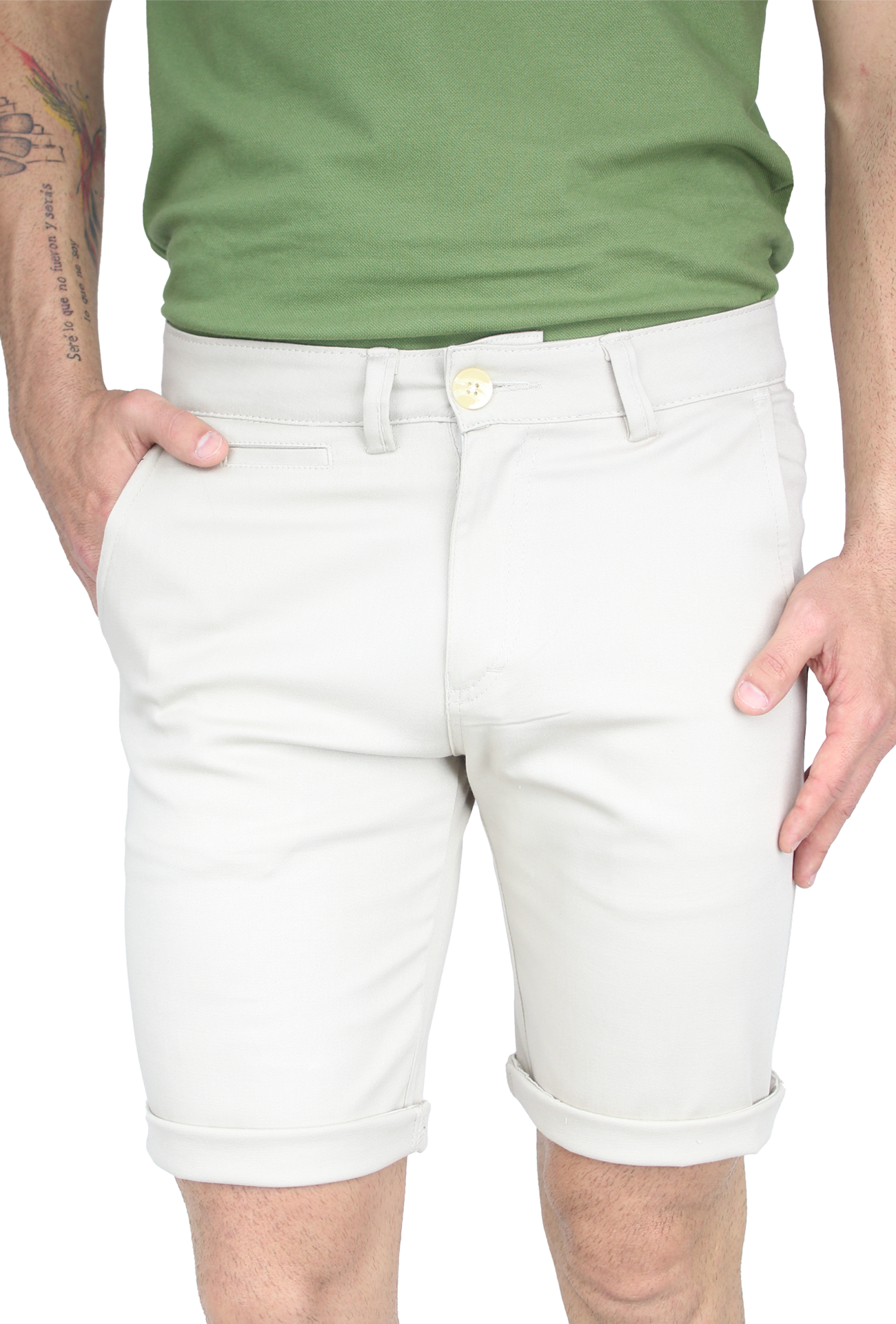 Bermuda Stretch Slim Fit De Algodón Para Hombre