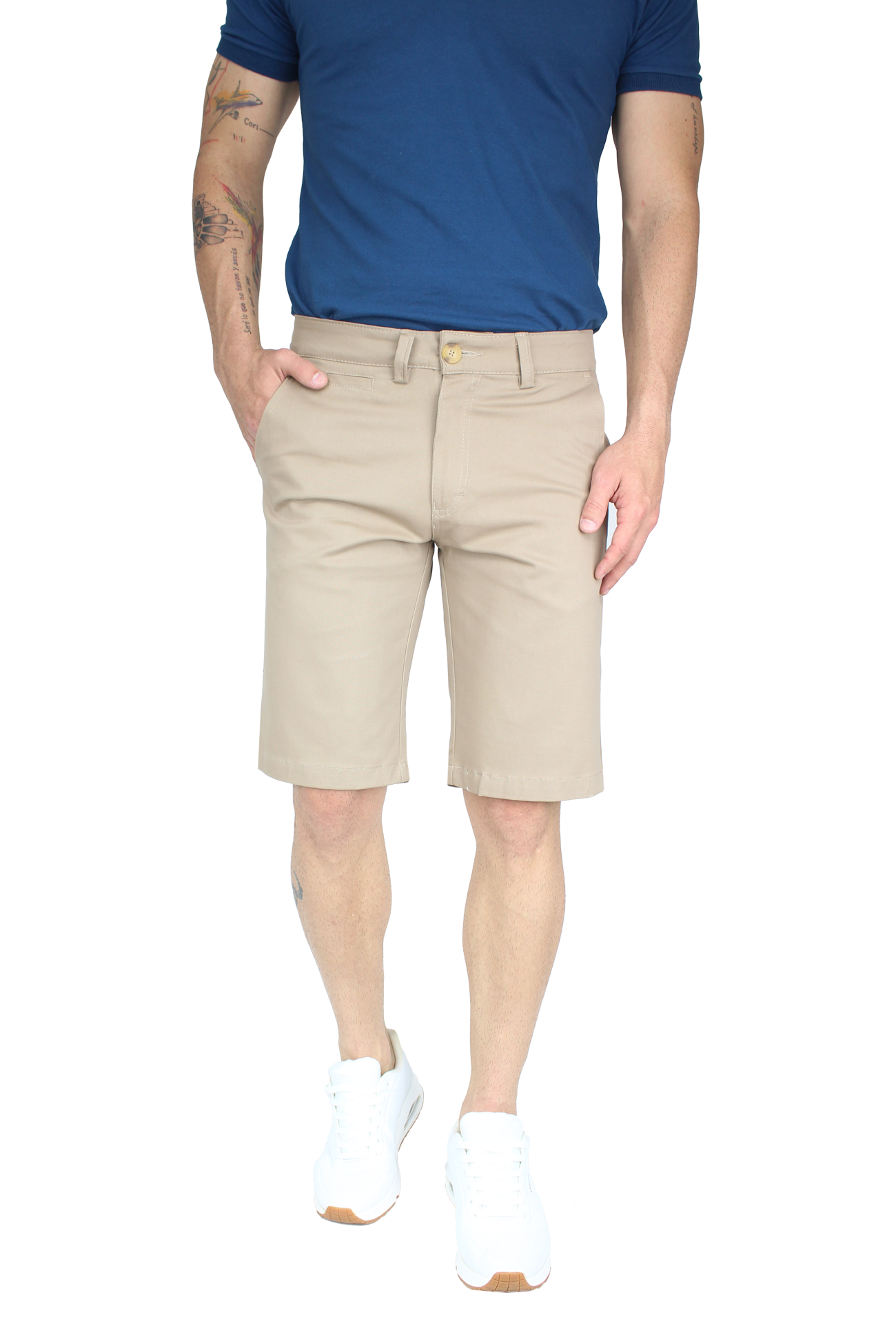 Bermuda Stretch Slim Fit De Algodón Para Hombre