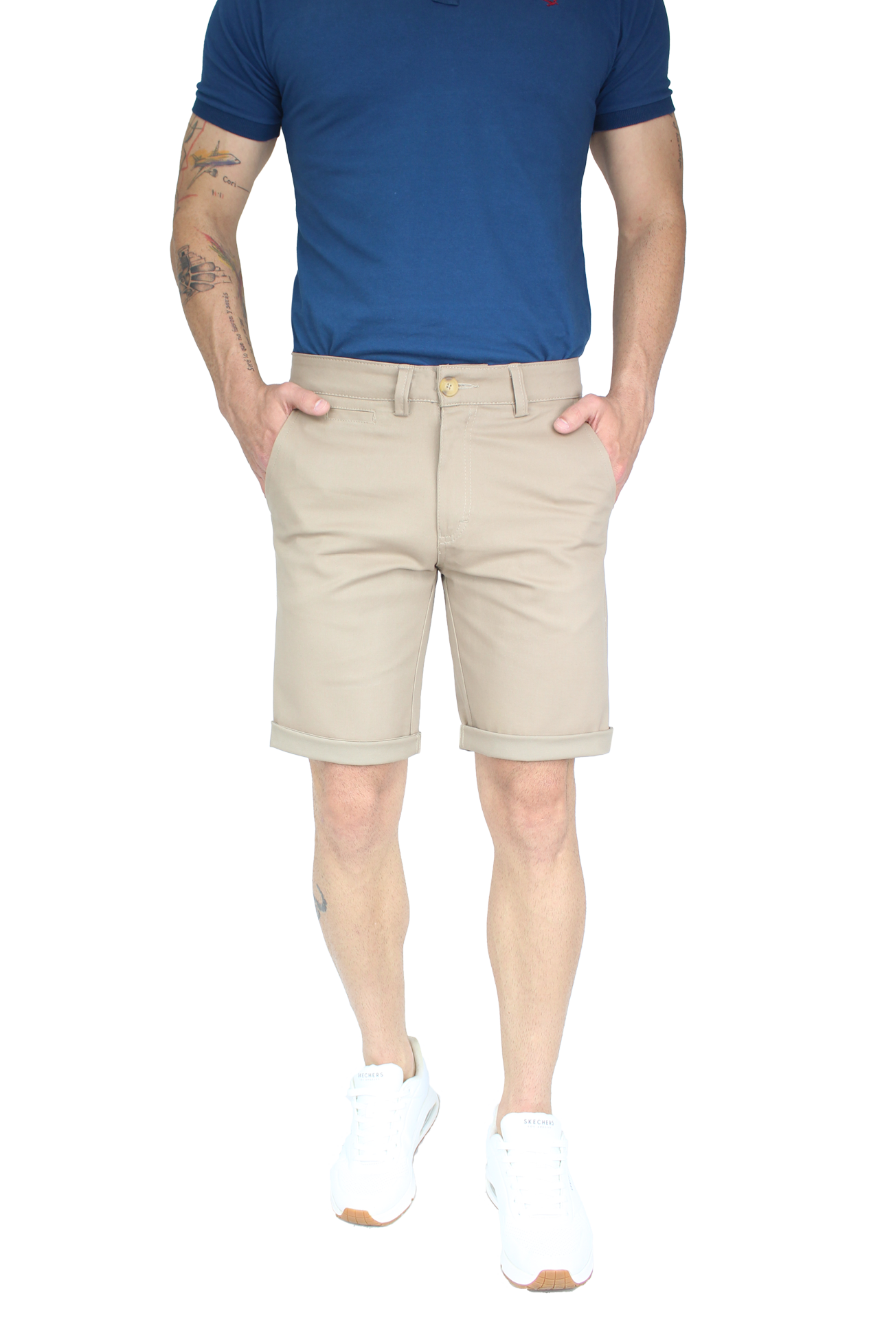 Bermuda Stretch Slim Fit De Algodón Para Hombre