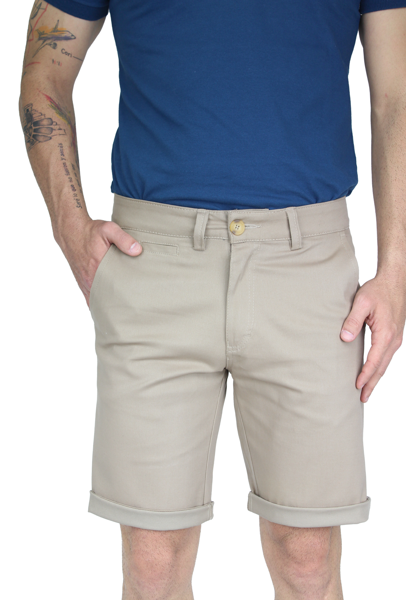 Bermuda Stretch Slim Fit De Algodón Para Hombre