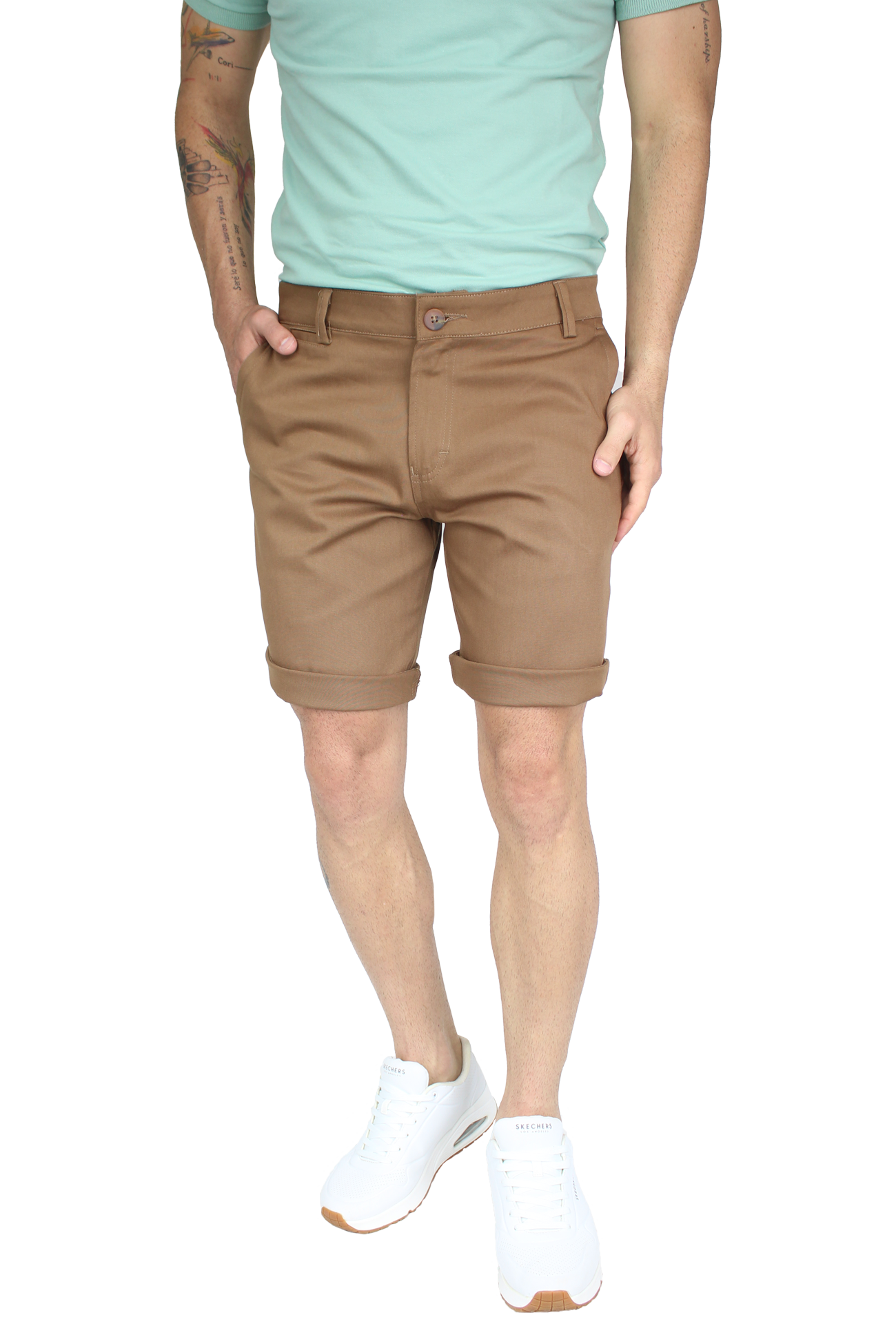 Bermuda Stretch Slim Fit De Algodón Para Hombre