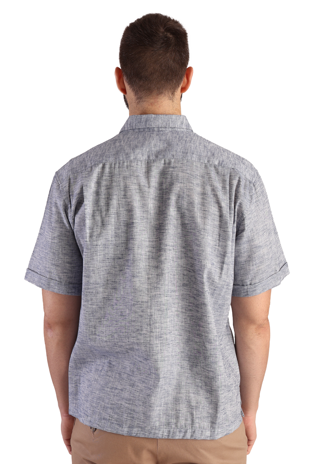 Guayabera Manga Corta Con Alforzas Look De Lino Para Caballero